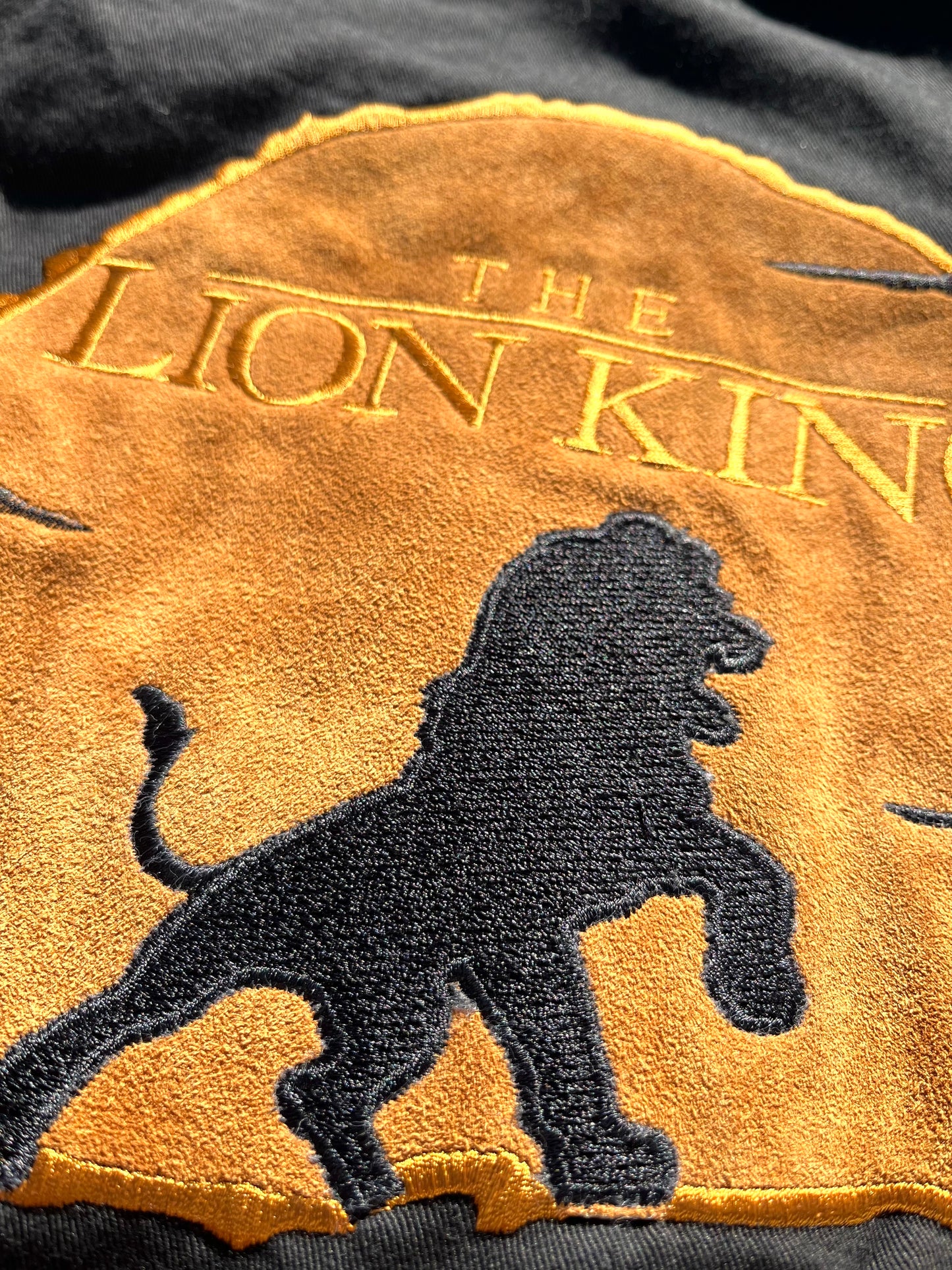 Vintage Disney The Lion King Movie Retro 90's Varsity Bomber Jacket Size L Large Black