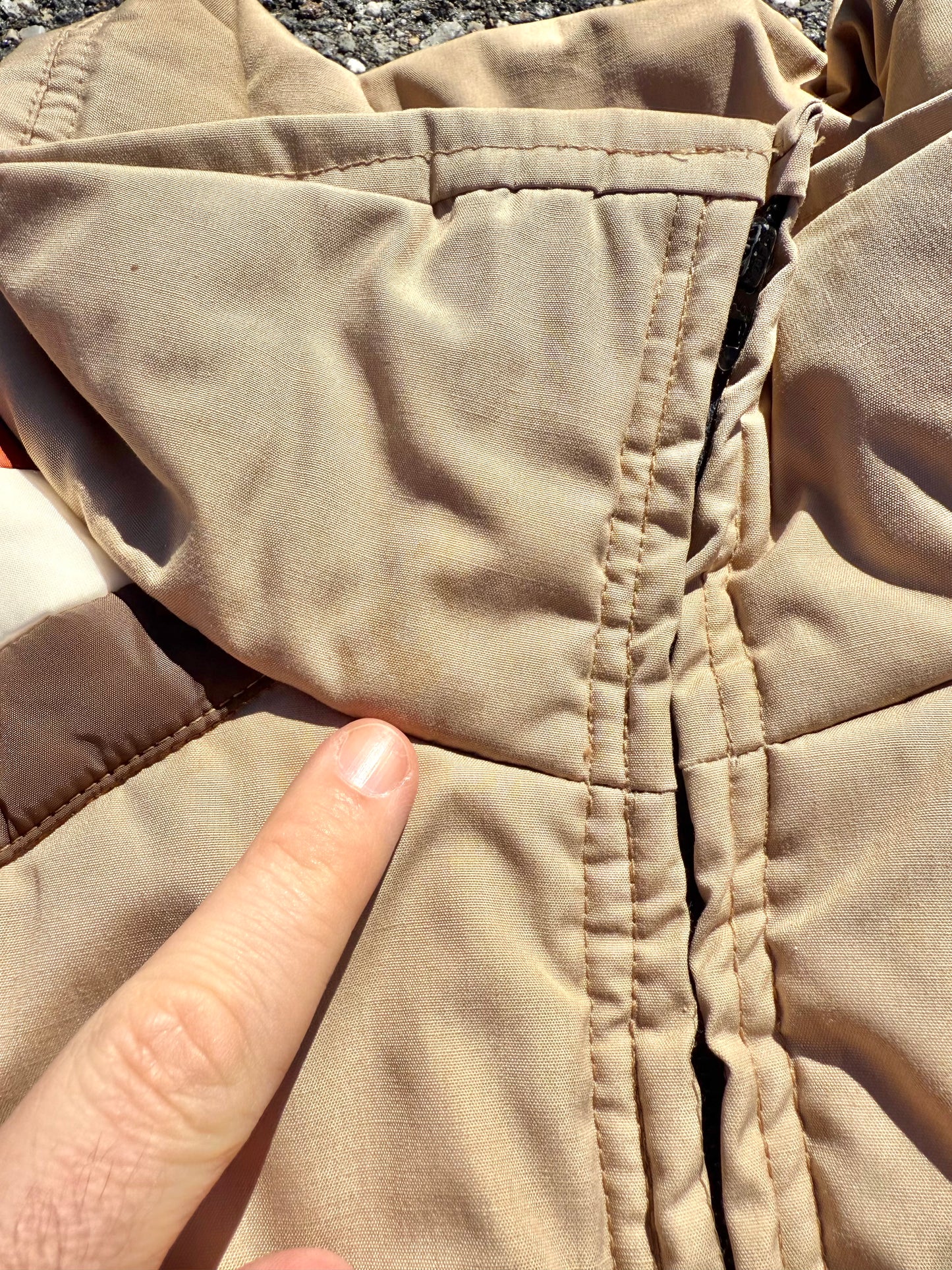Vintage Altra 70's Retro 2 in 1 Convertible Vest Ski Jacket Men's Size L Large Tan