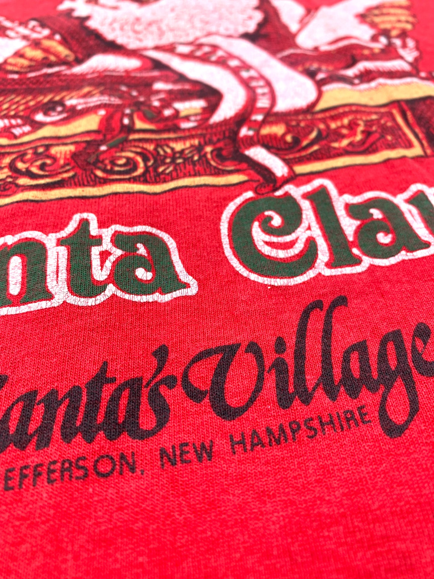 Vintage Santa Claus Retro 80's Santas Village Jefferson, New Hampshire Theme Park Single Stitch Screen Stars T Shirt XL