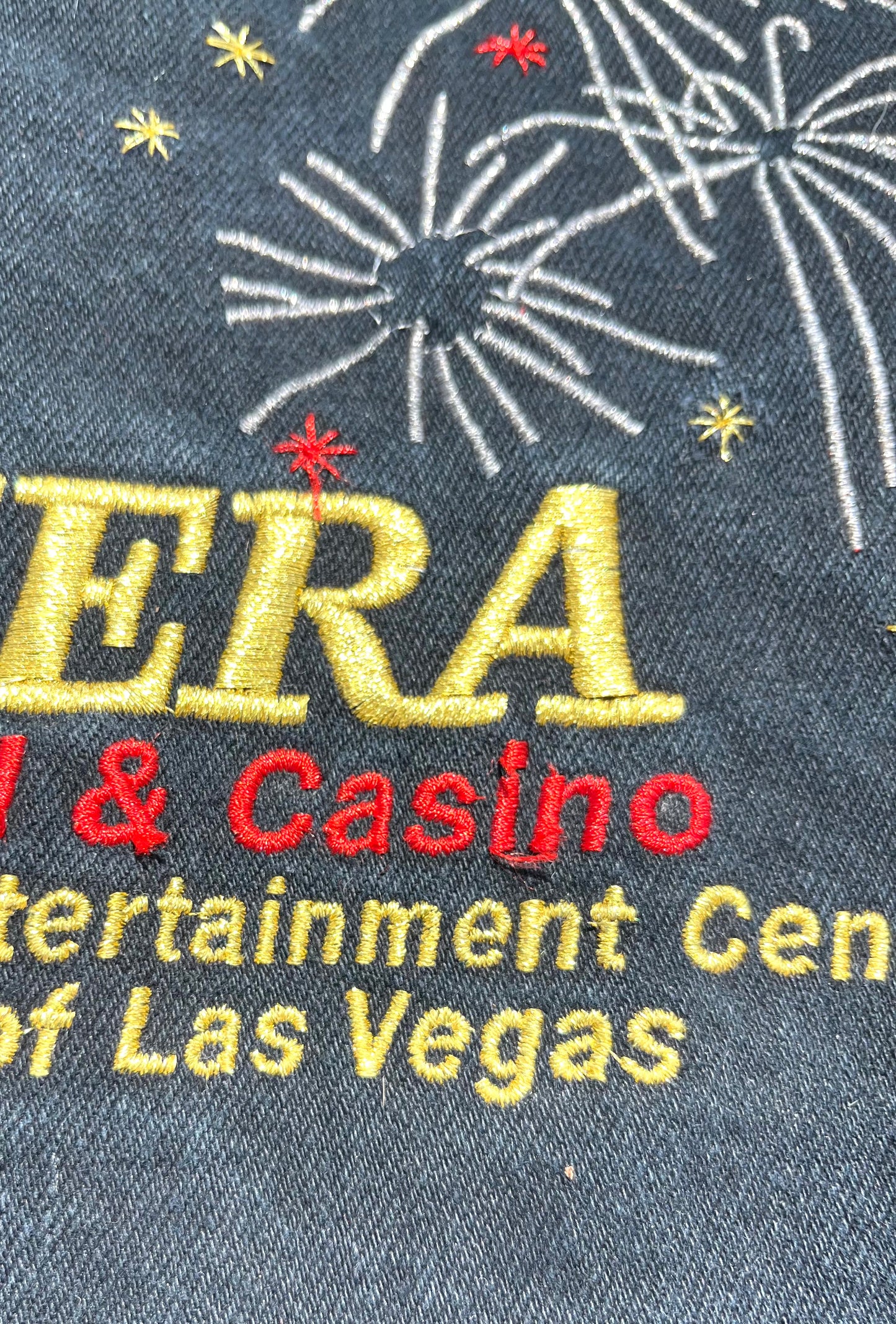 Vintage Las Vegas Riviera Resort Casino Black Denim Trucker Jacket Size XL