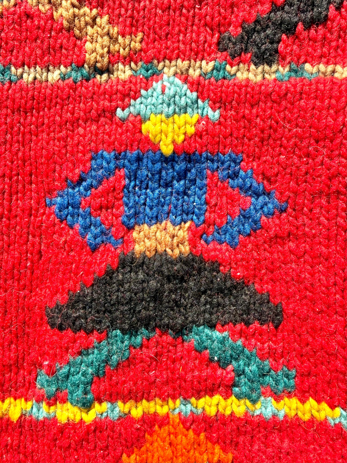 Vintage Quichua Village Native Tribal Wool Chunky Knit Cardigan Sweater Unisex Size Medium