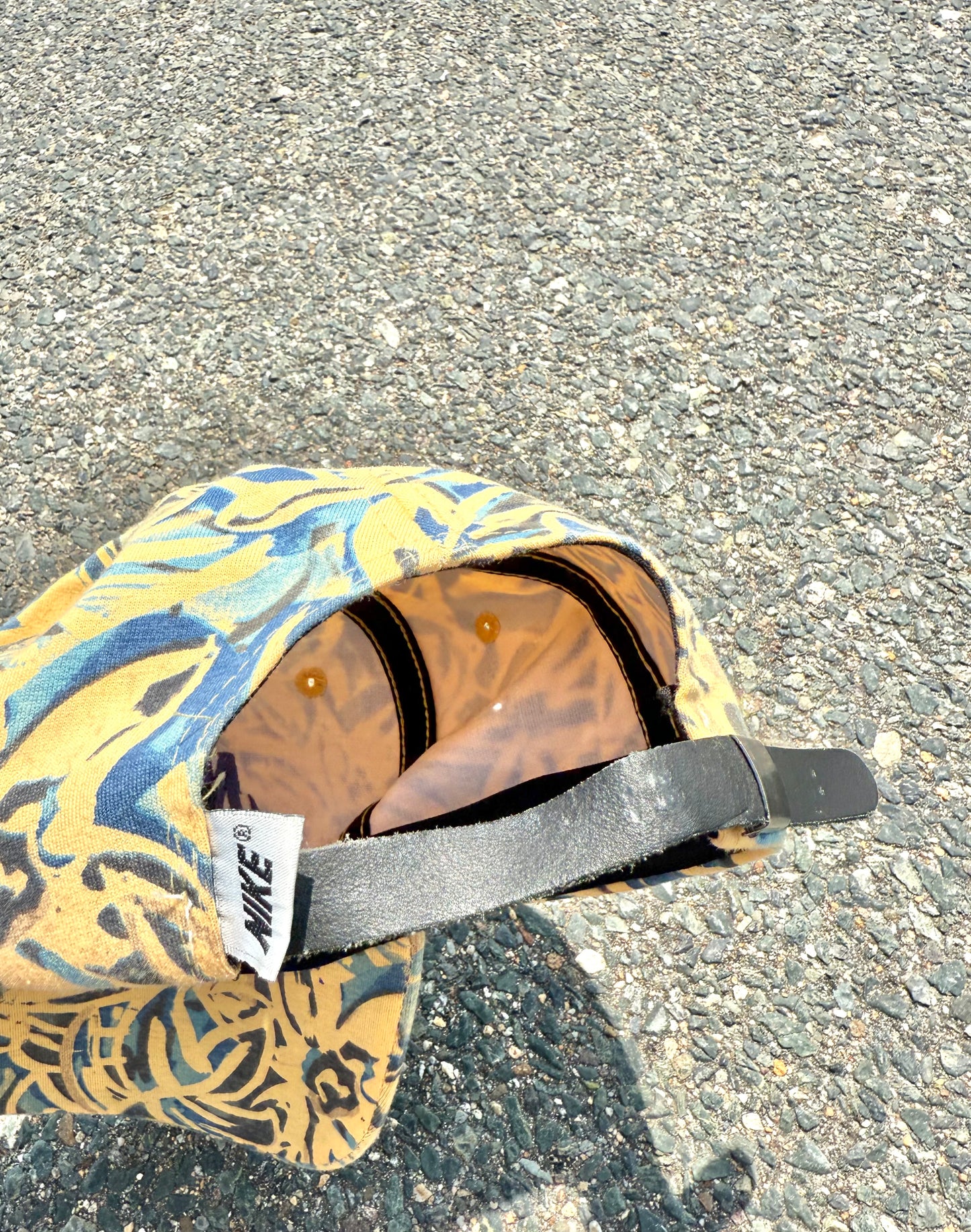 Vintage Nike Big Swoosh Logo Retro 90's Crazy Floral All Over Print Dad Hat Cap