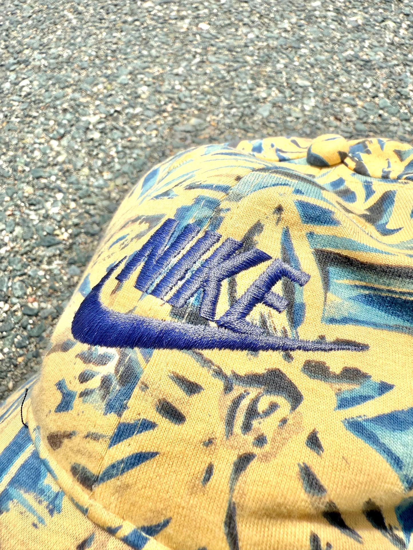 Vintage Nike Big Swoosh Logo Retro 90's Crazy Floral All Over Print Dad Hat Cap