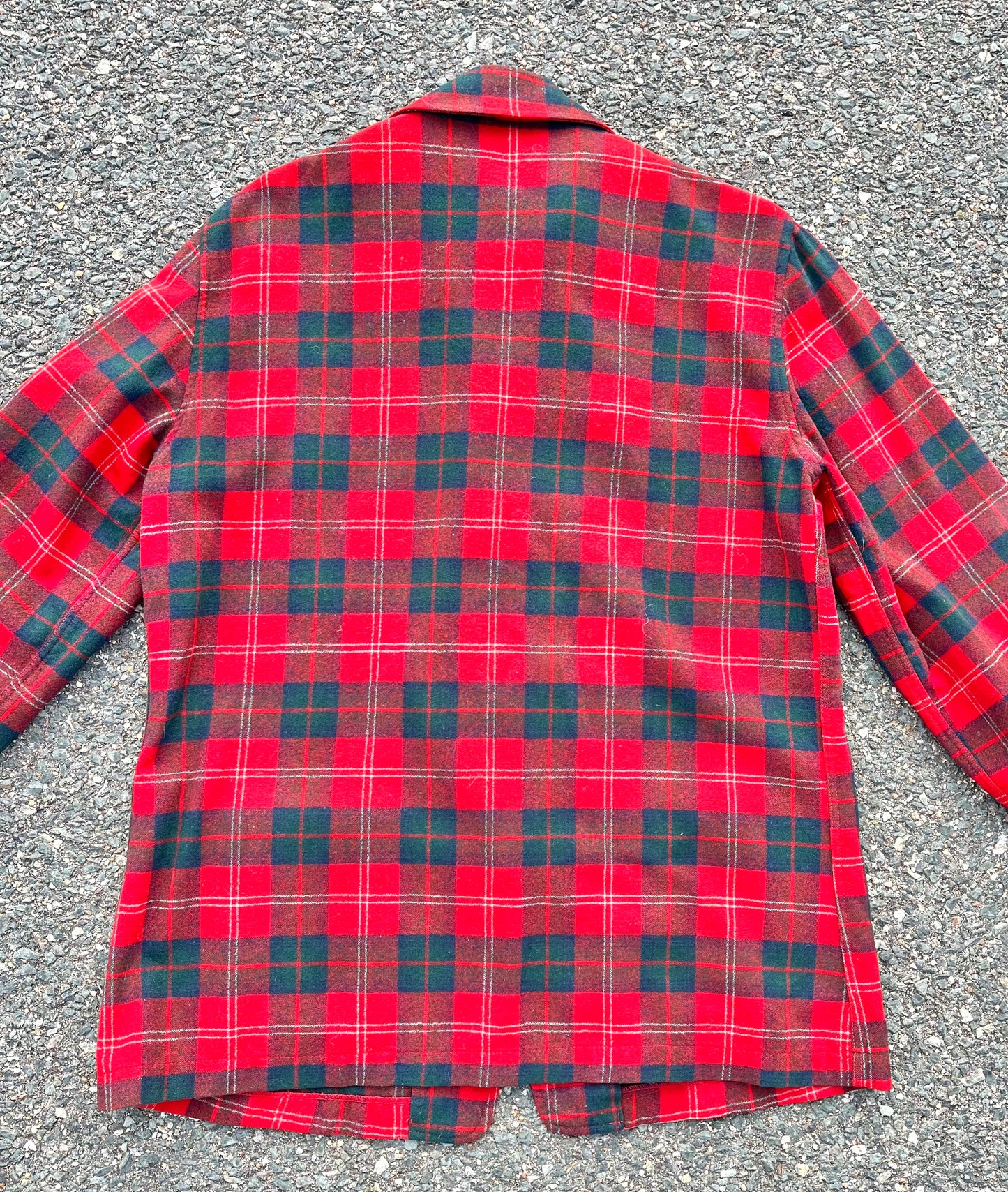 Vintage Pendleton Red Tartan Plaid Wool Shirt Blazer Shacket Jacket Size M Medium