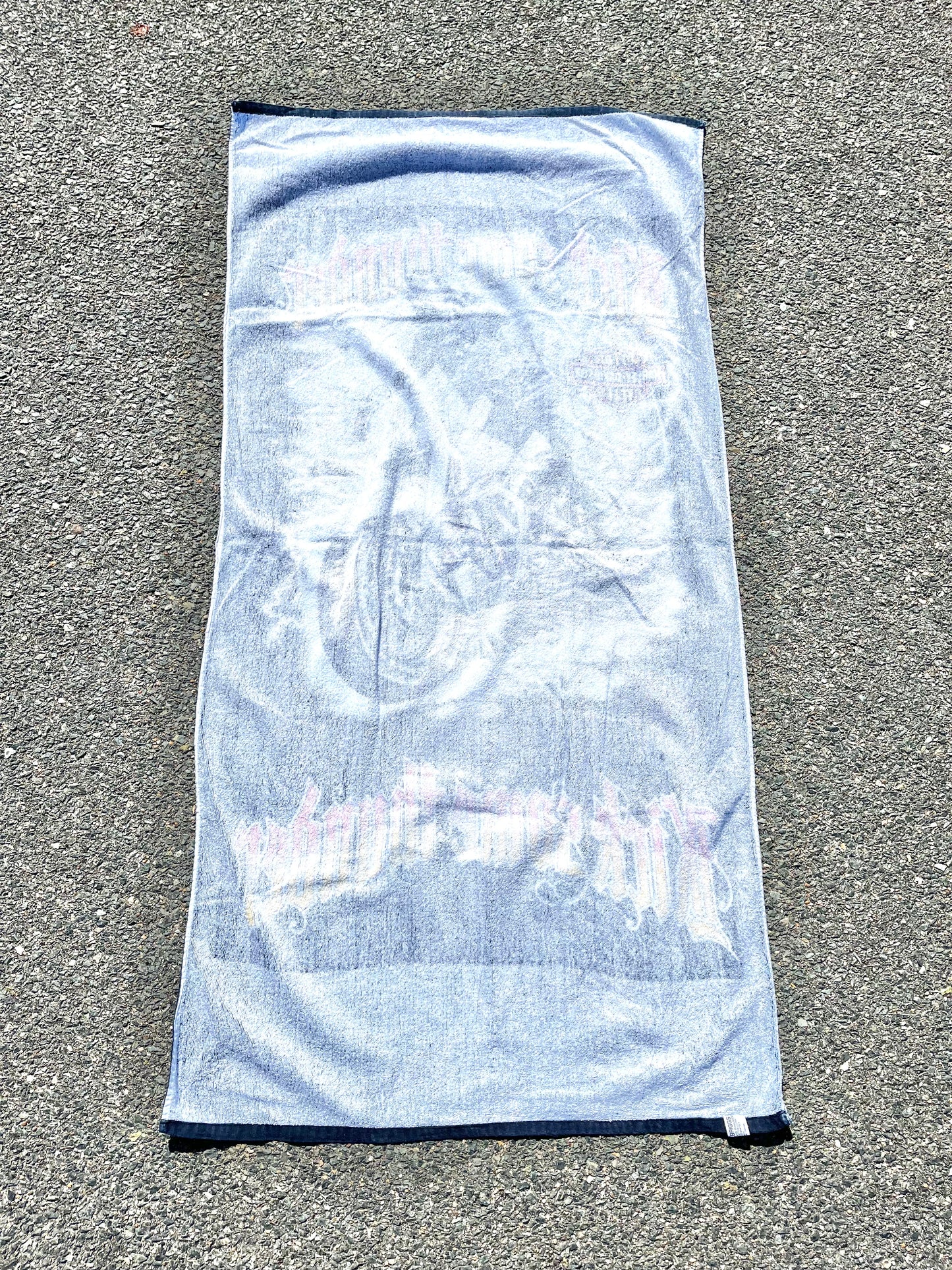 Vintage Harley Davidson Motorcycle Thunder Lightning Biker Retro 80s Beach Towel