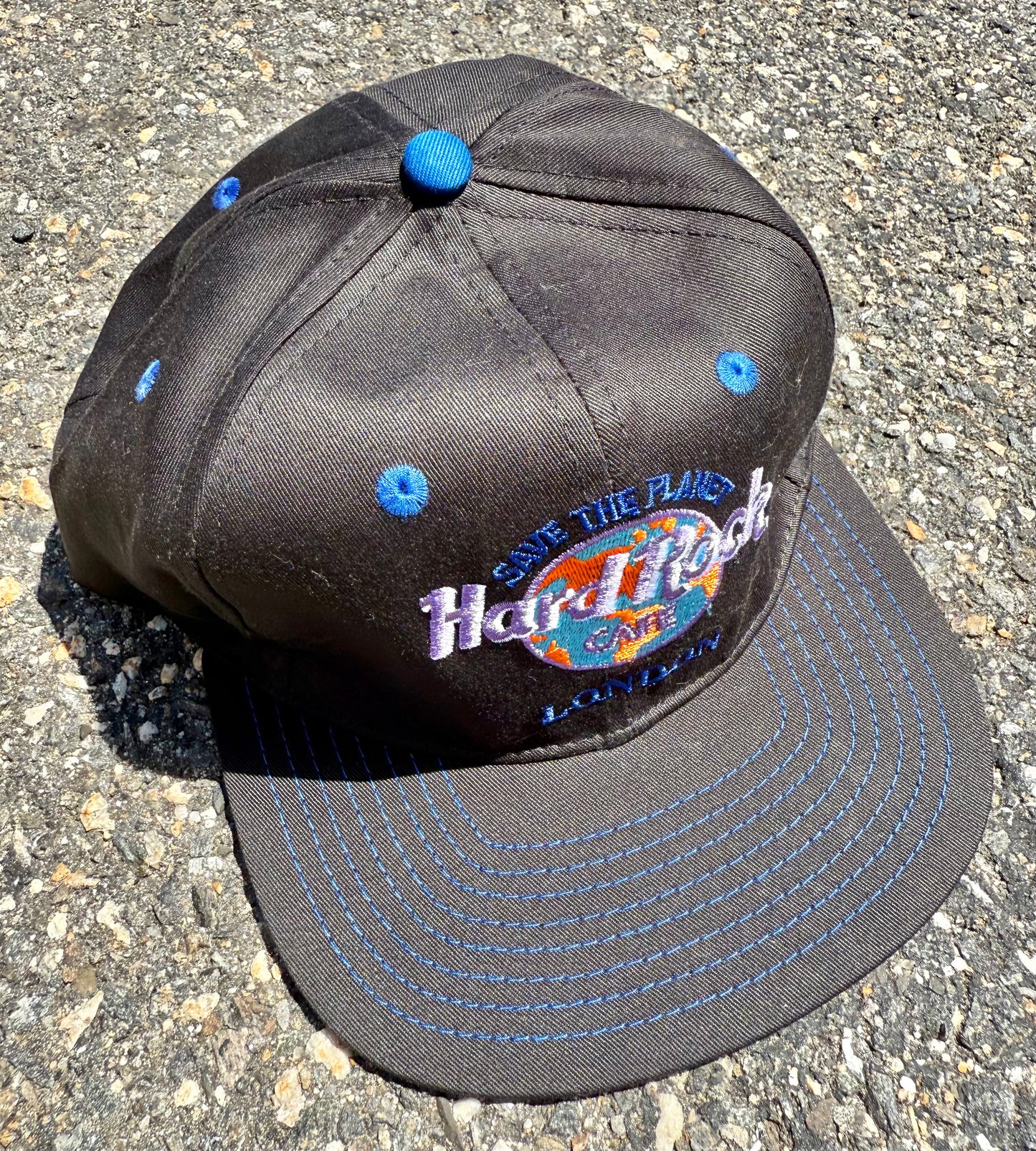 Vintage Hard Rock Cafe London England Save The Planet 90's Retro Snapback Hat