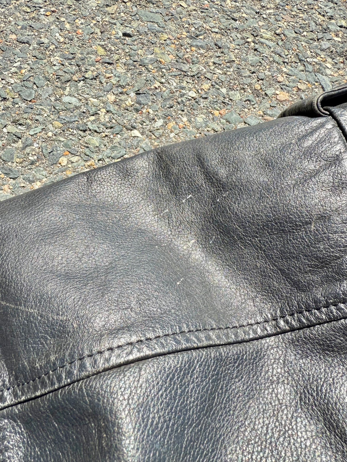 Vintage Flight Club 80's Black Leather Aviator Bomber Motorcycle Jacket Size M Medium