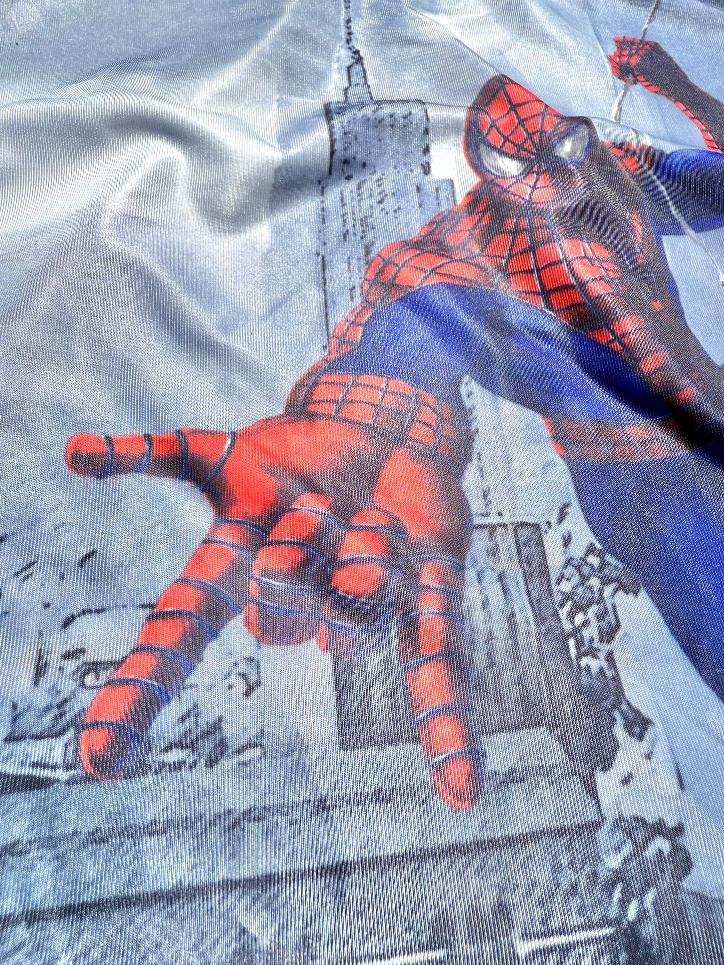 Vintage Spider Man Marvel Movie 2002 Y2K Holographic All Over Print T Shirt XL