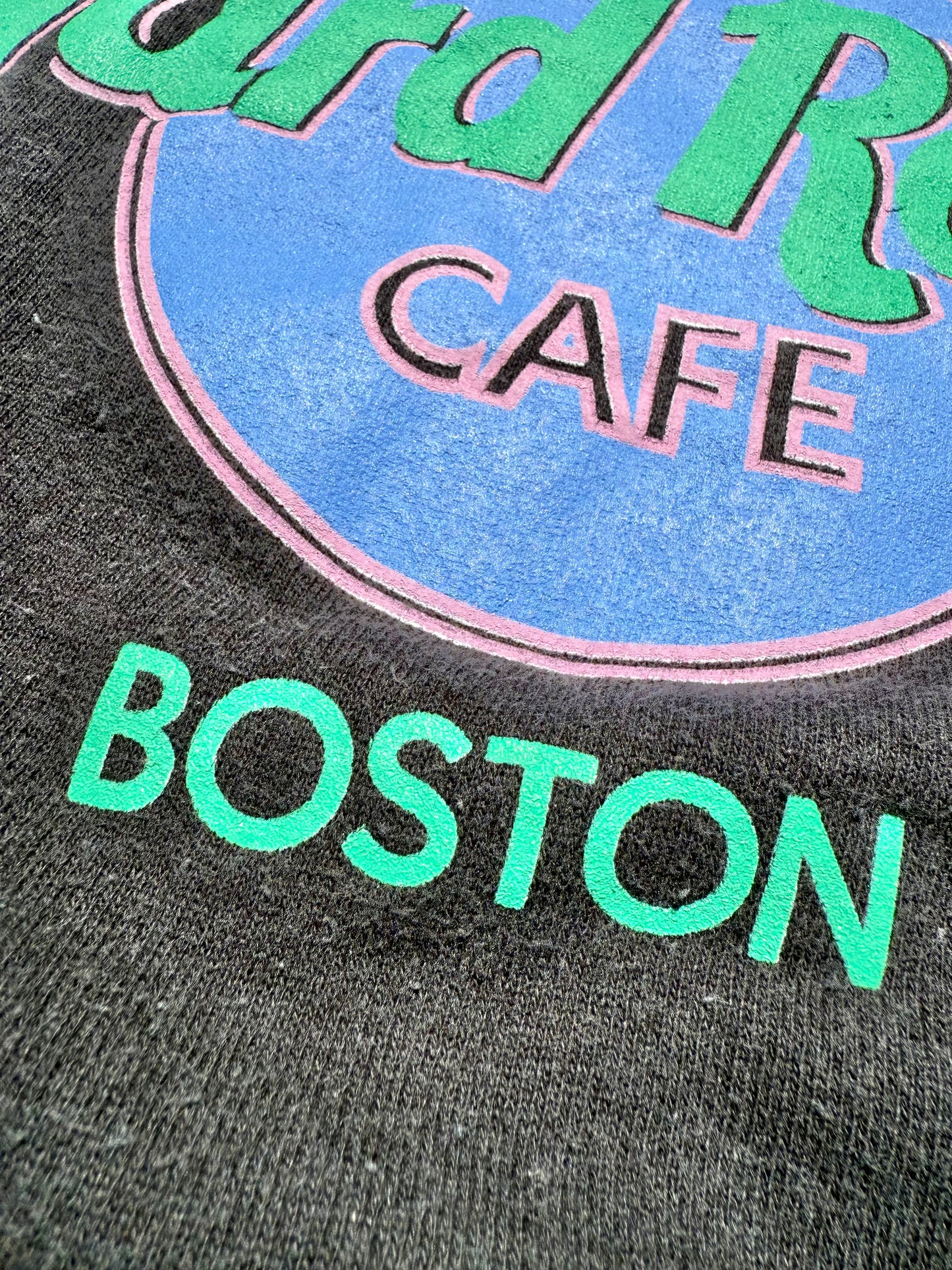 Vintage Hard Rock Cafe Boston Retro Crewneck Sweatshirt Size Small/Medium Black