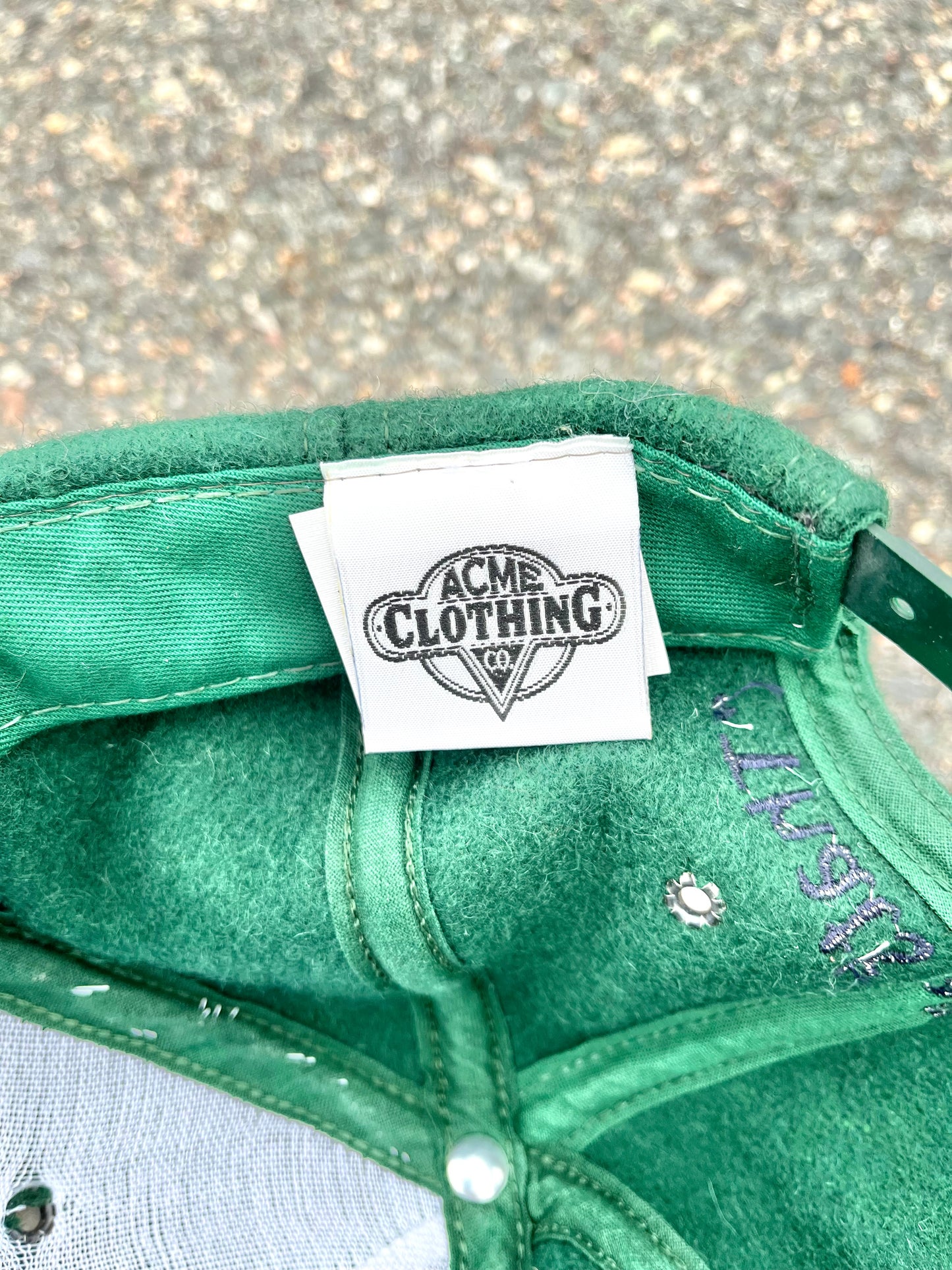 Vintage Looney Tunes Bugs Bunny/Tweety/Taz/Sylvester Acme Retro 90's Wool Baseball Snapback Hat Green