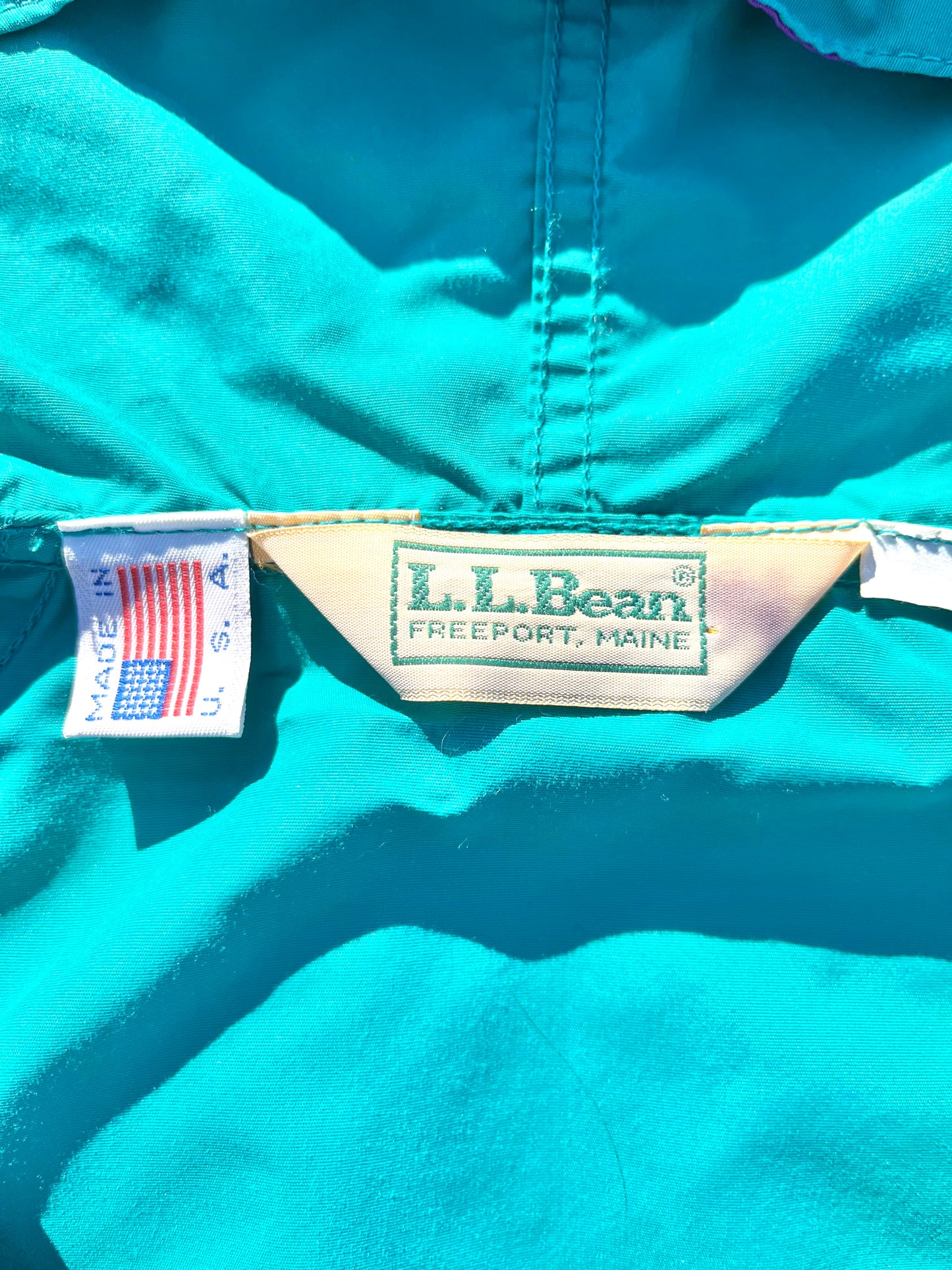 Vintage L.L. Bean 90's Retro Colorblock Womens Windbreaker Anorak Jacket Size M Medium