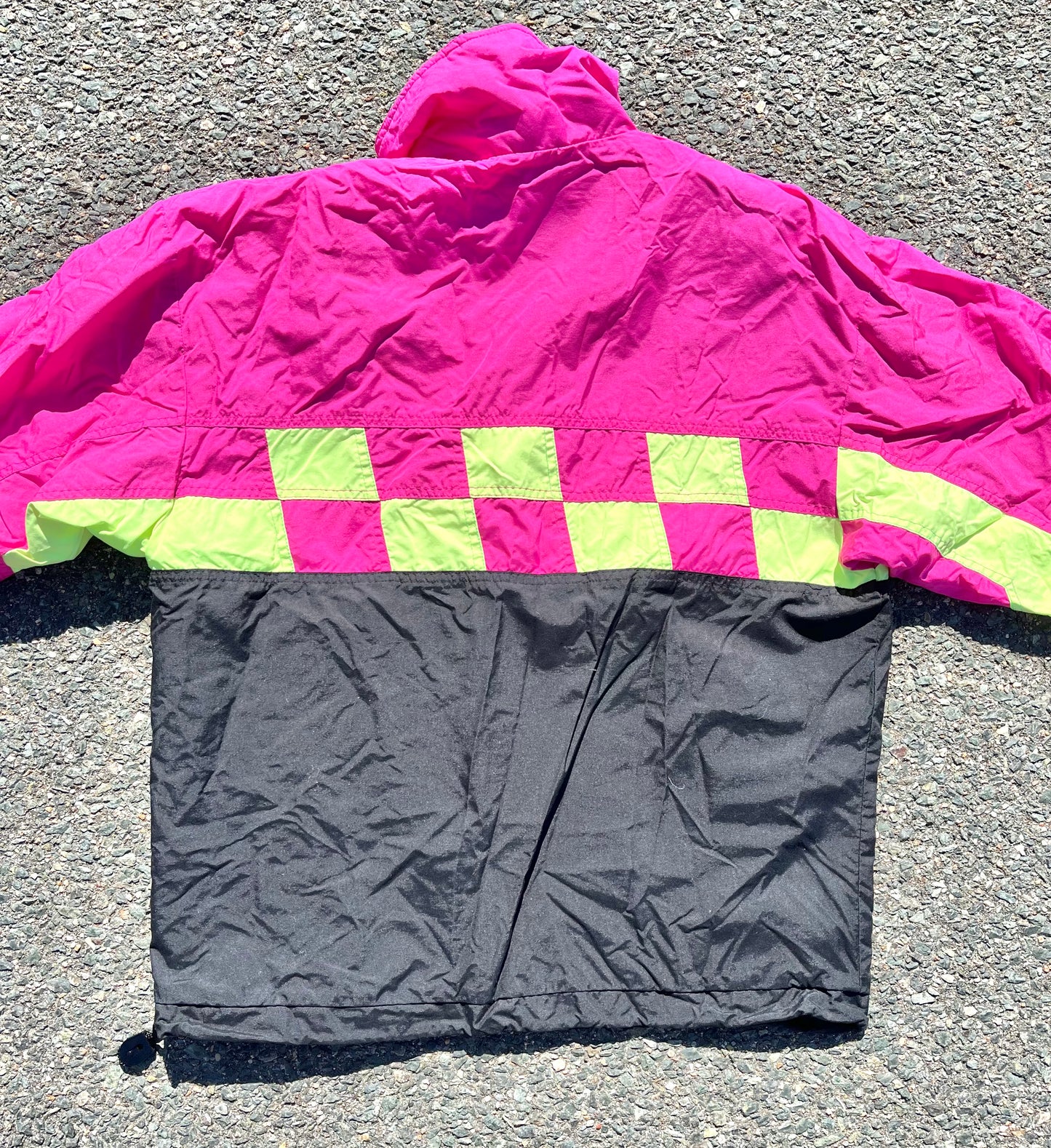 Vintage White Stag Women's Retro Neon Windbreaker Winter Ski Jacket Size M Medium