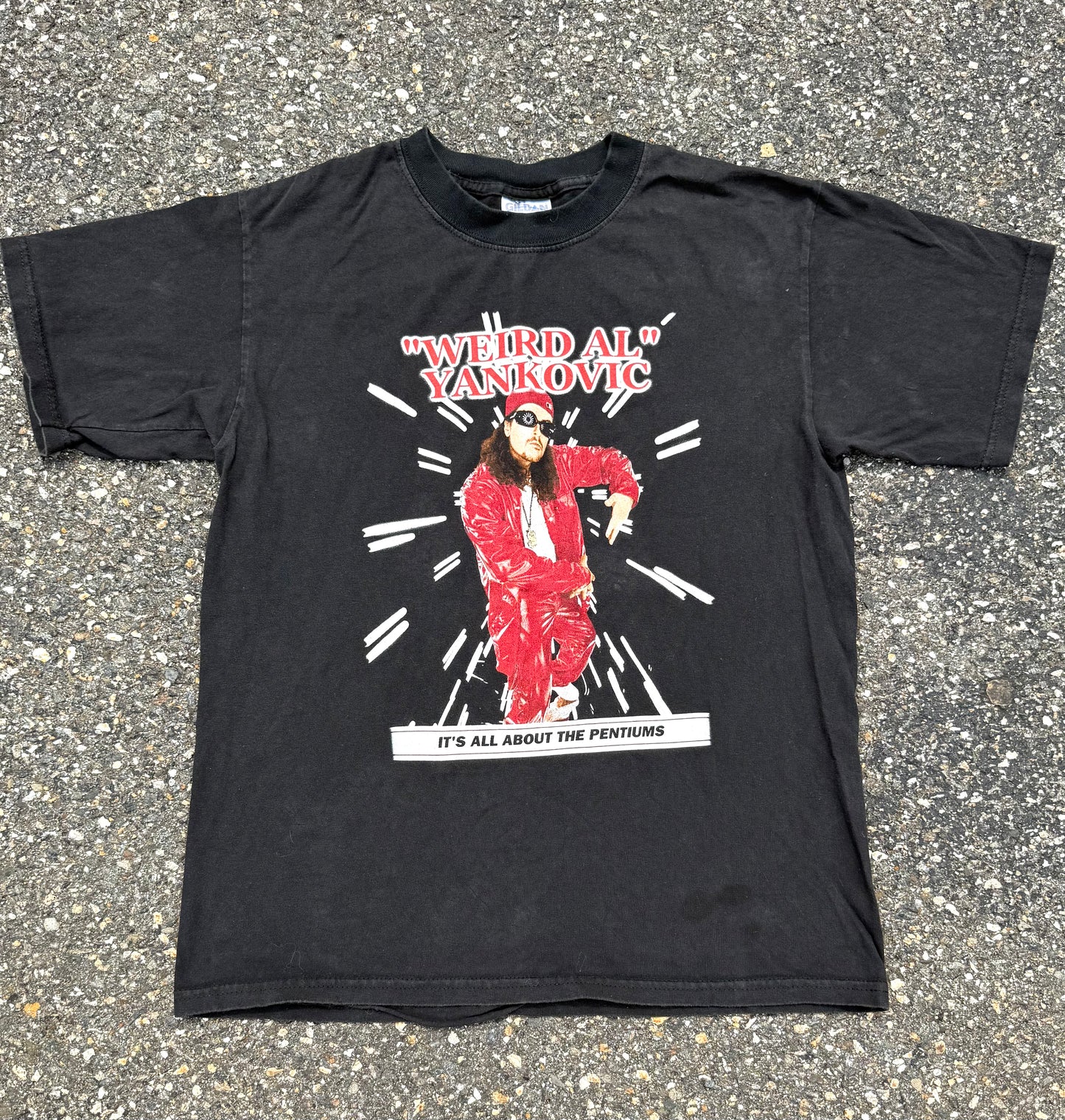 Vintage Weird Al Yankovic 90's Band Tour Concert T Shirt Size M Medium 1999 Black