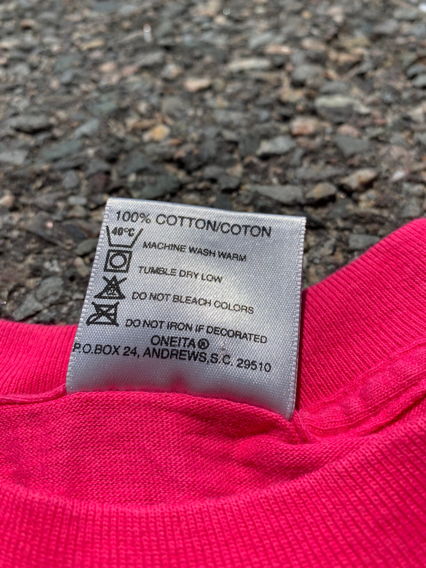 Vintage Rodeo Drive Beverly Hills California Hot Pink and Glittery Gold Single Stitch T-shirt Men's Size Large Made In The USA