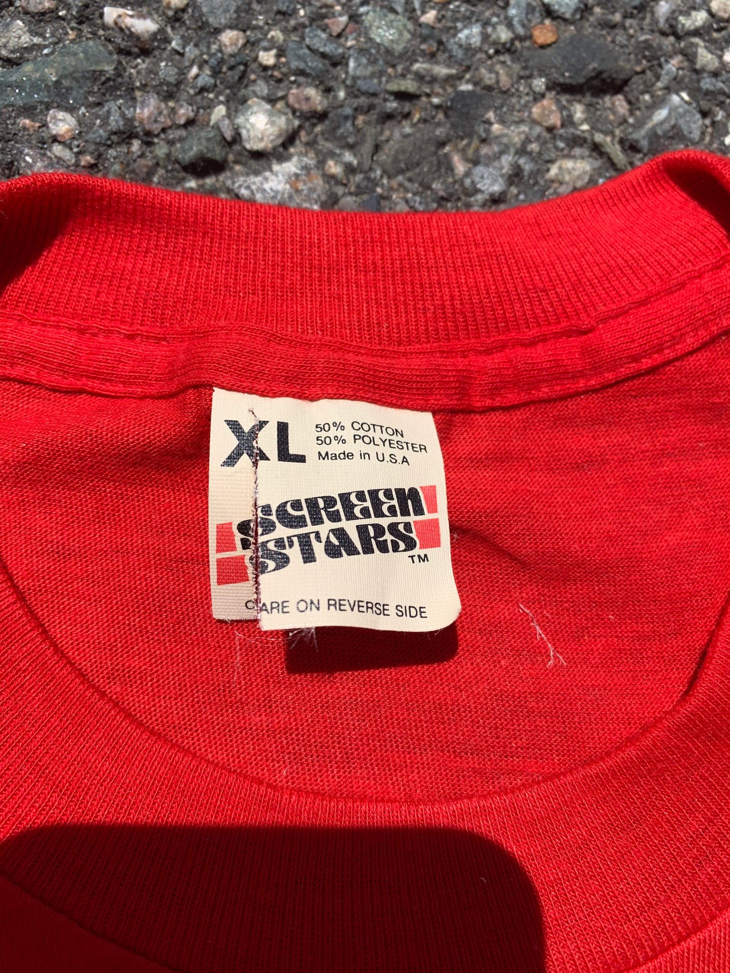 Vintage Aviation No Hand Propping Plane Single Stitch 80's Screens Stars T Shirt Size XL