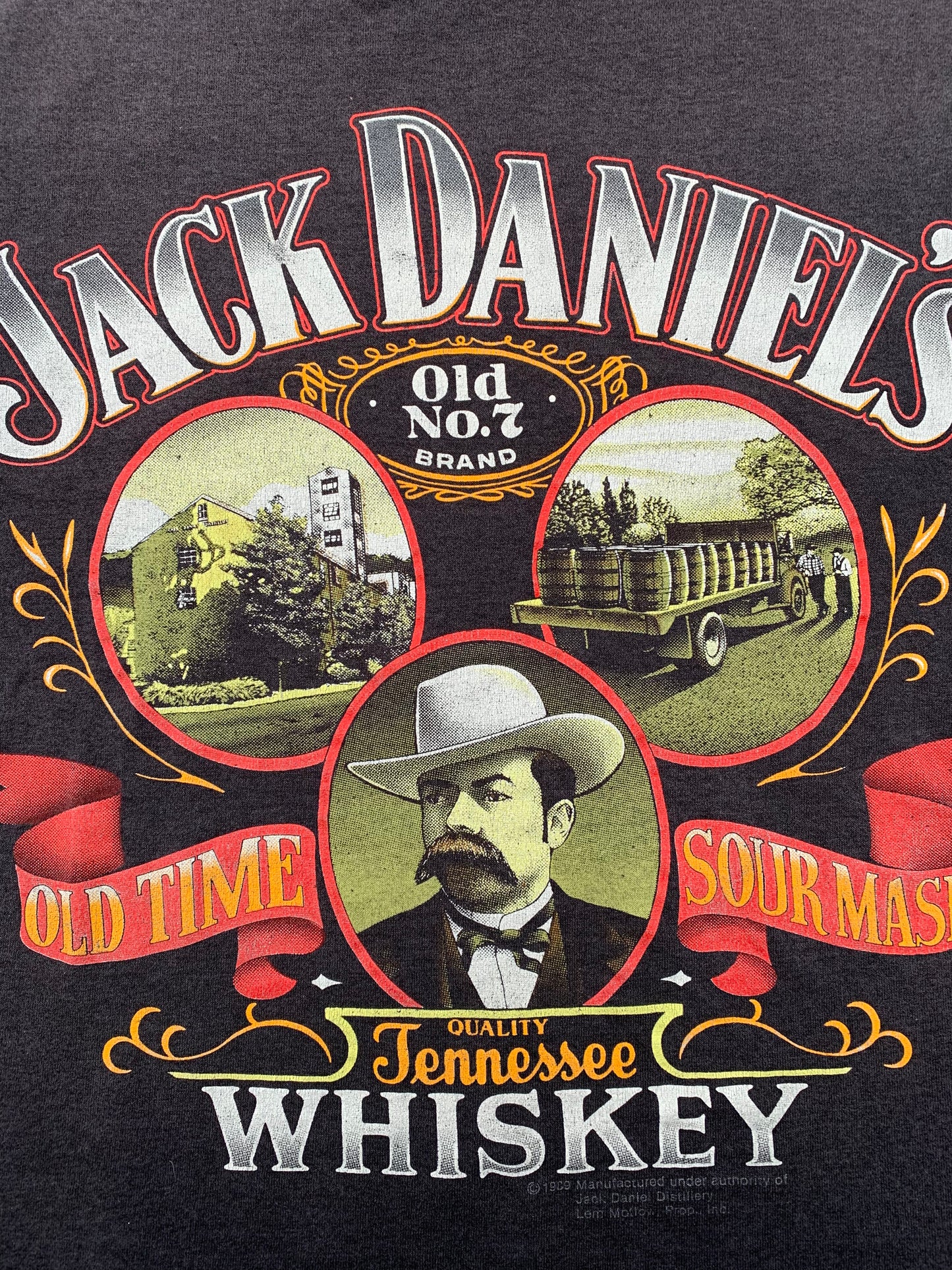 Vintage Jack Daniels Tennessee Whiskey 1980's Single Stitch T Shirt Men's Size L Large Made In The USA