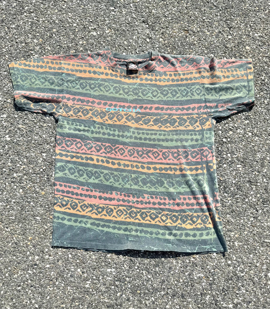 Vintage Gotcha Surf Skater 90's Tribal All Over Print AOP Shirt Single Stitch XL