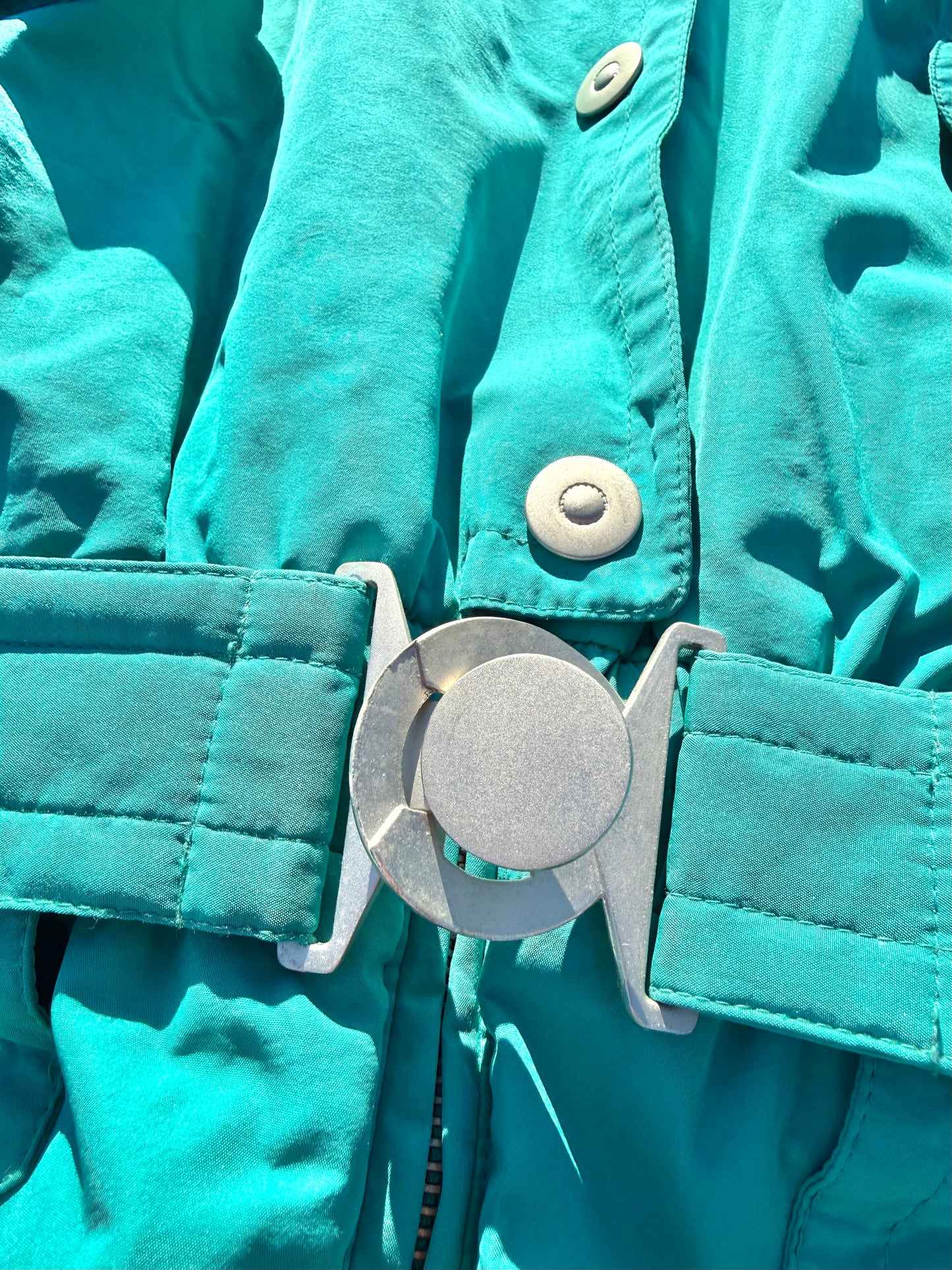 Vintage Fera Skiwear Retro 90's 80's Womens Full Body Snow Ski Suit Size 14 Teal