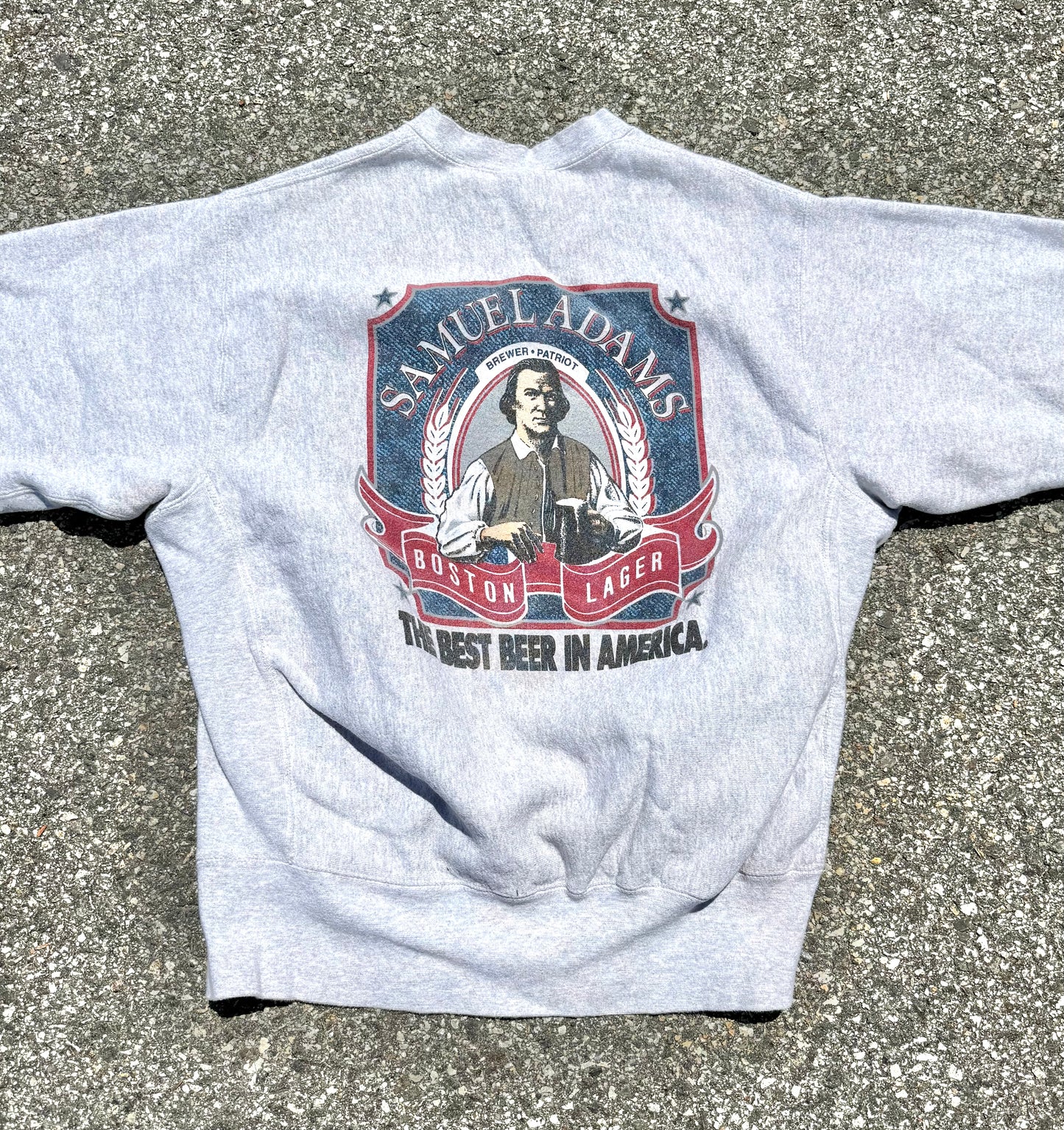 Vintage Reverse Weave Lee Sam Adams Beer Just Brew It Nike Pun 90s Crewneck Sweatshirt Large