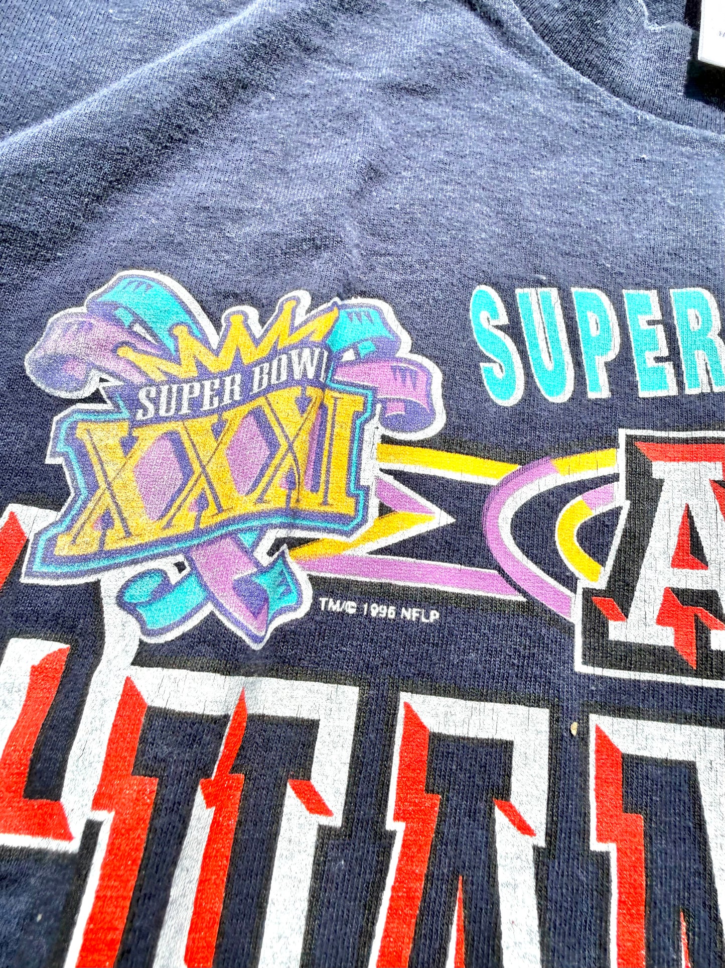 Vintage New England Patriots AFC Champions 90's Logo 7 Super Bowl T Shirt Medium 1996/97