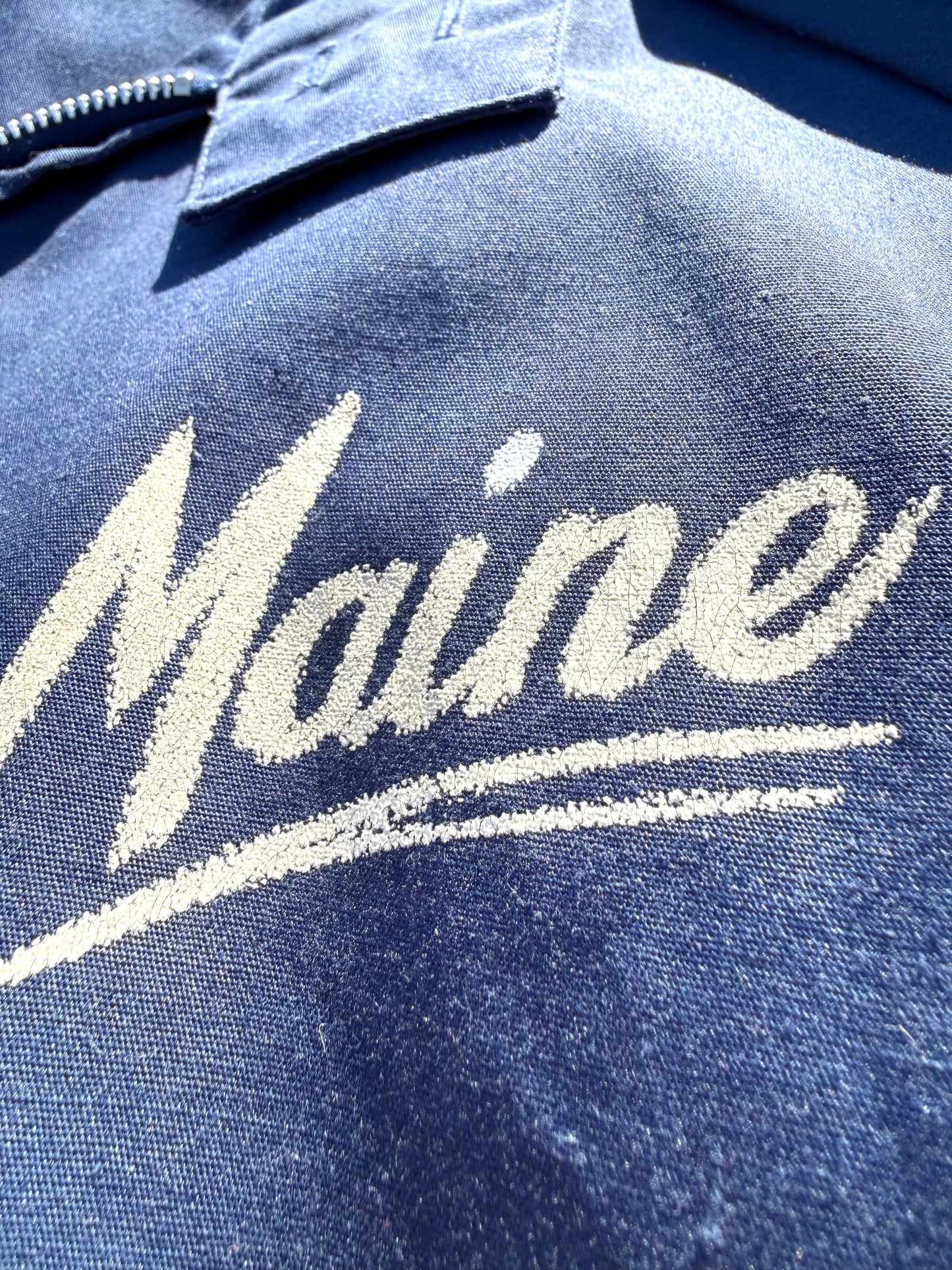 Vintage UMaine Maine Black Bears 1950's College Varsity Coach Jacket Size M Medium Navy