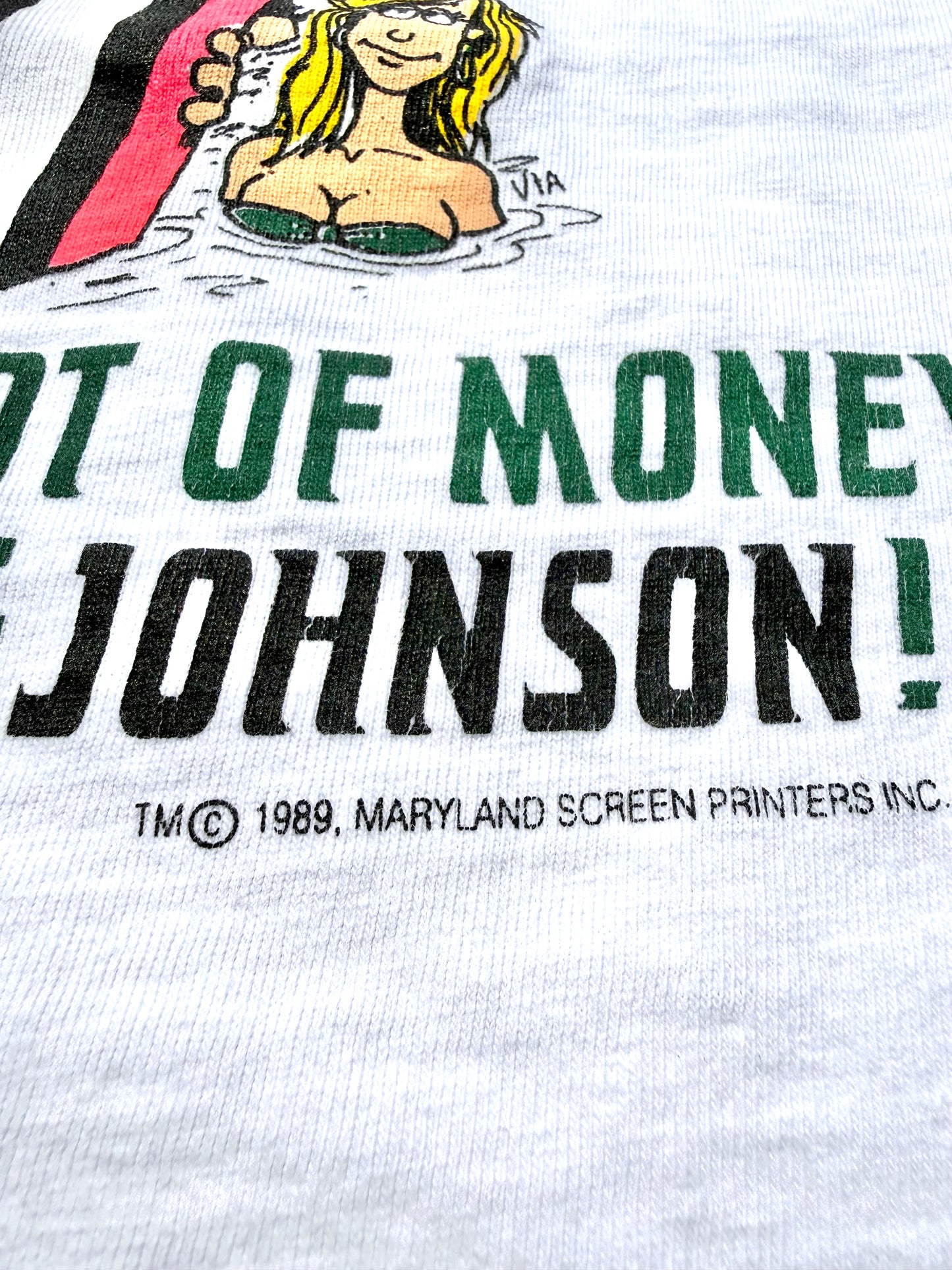 Vintage Big Johnson Surf Surfboards 90's Oneita Single Stitch Band T Shirt Size M Medium