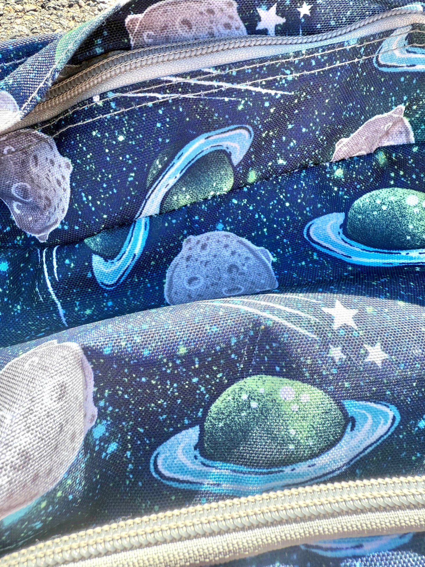 Vintage L.L. Bean 90's All Over Print Outer Space Planet Backpack Bag