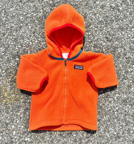 Patagonia Synchilla Fleece Baby Kids Full Zip Jacket  Size 3-6 Months Orange