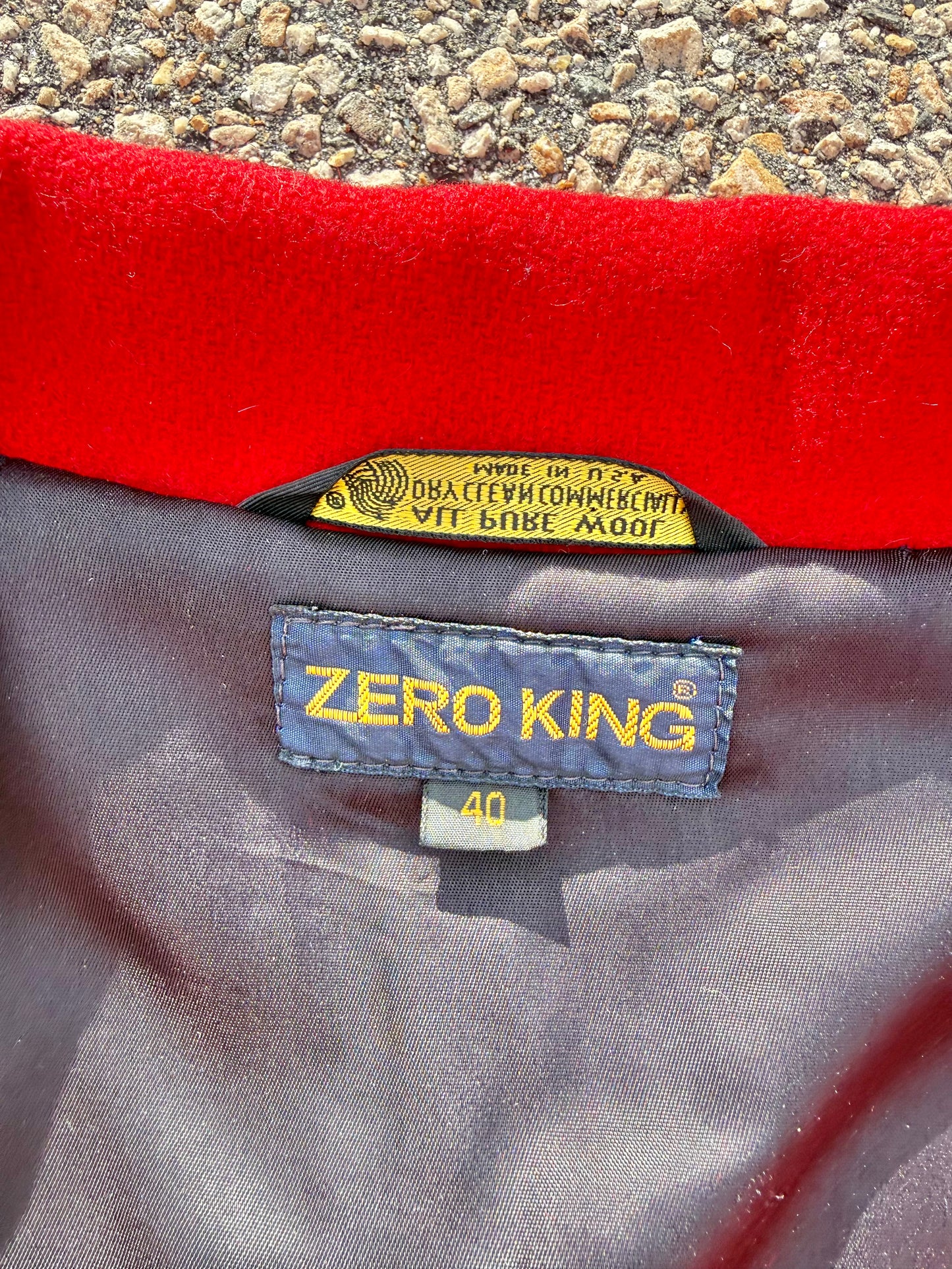 Vintage Zero King Mackinaw Ranger Red Retro 50's Wool Bomber Jacket Coat Size 40