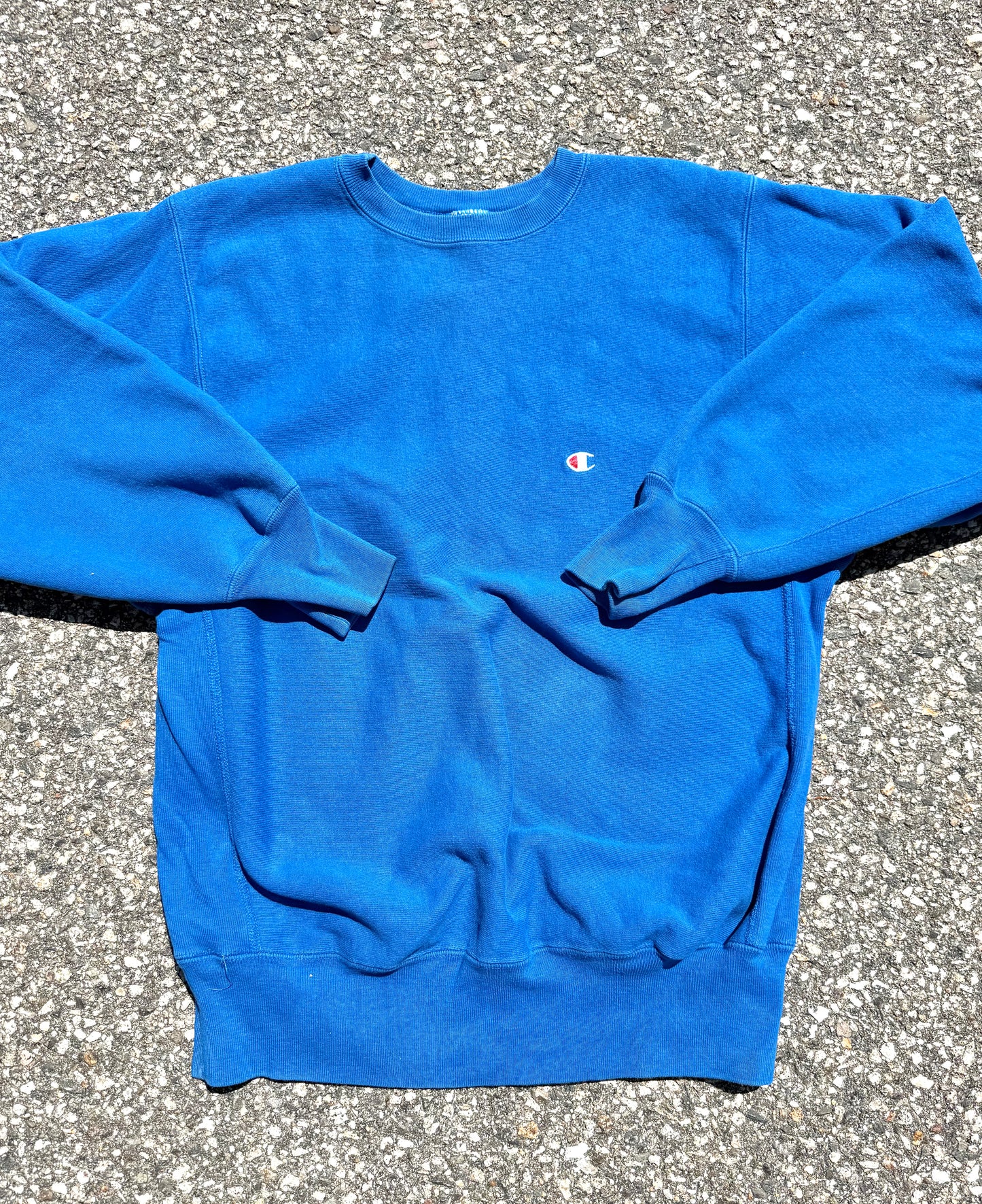 Vintage Champion Reverse Weave 90's Crewneck Sweatshirt Size L Large Bright Blue