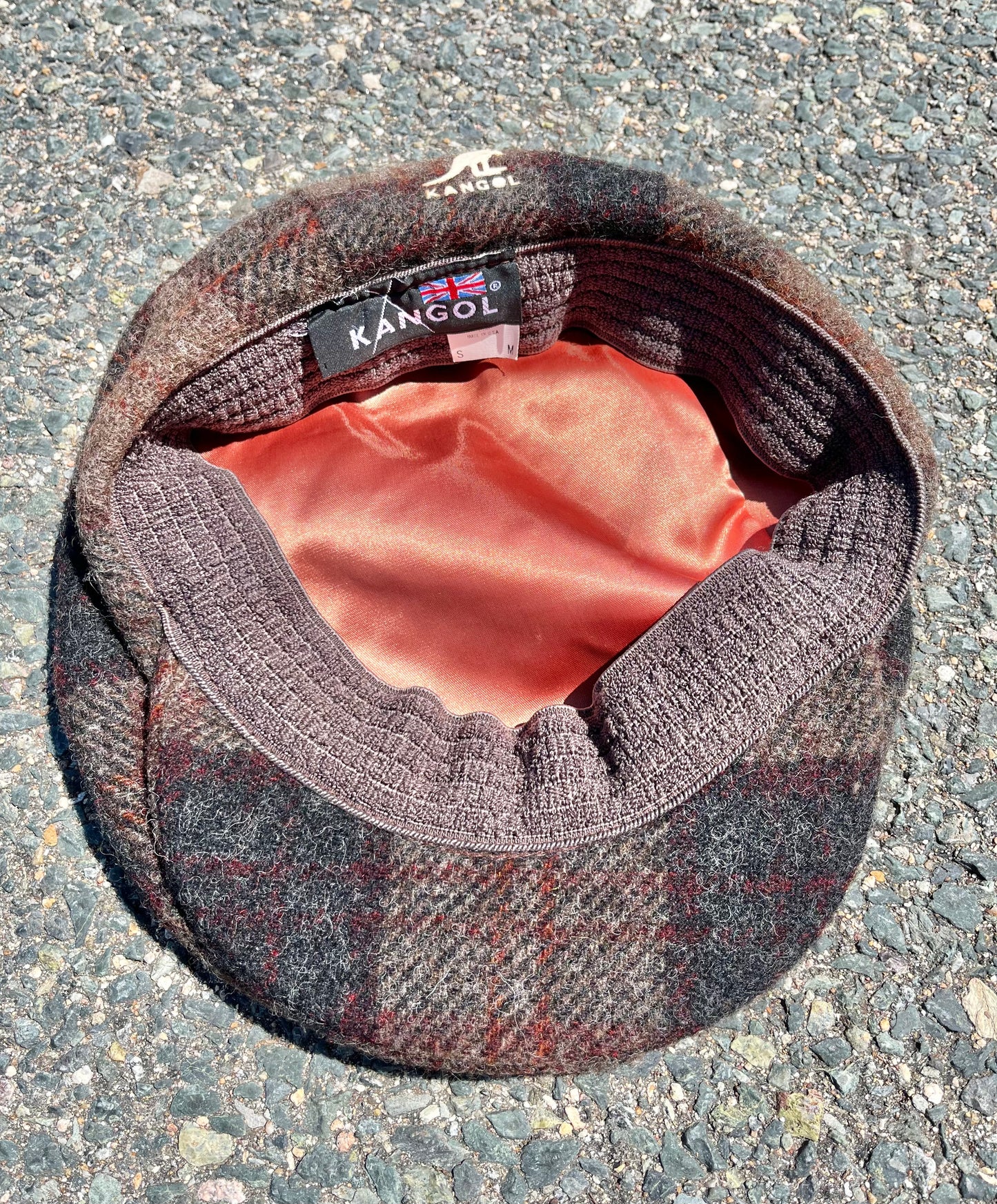 Vintage Kangol Union Made Wool Flannel Plaid Newsboy Hat Cap Size S/M