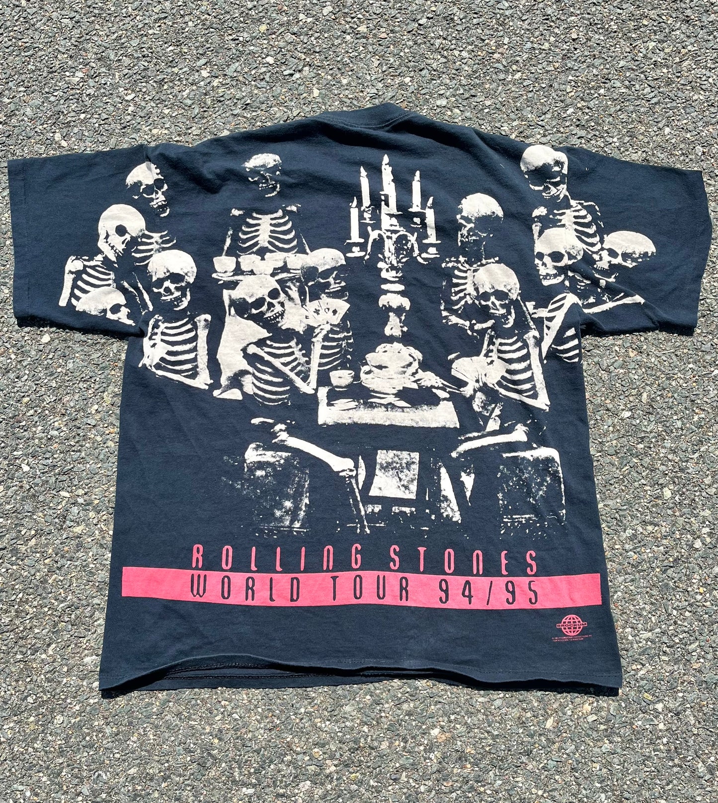 Vintage Rolling Stones Voodoo Lounge 90's AOP All Over Print Band T Shirt Size XL 1994 Brockum