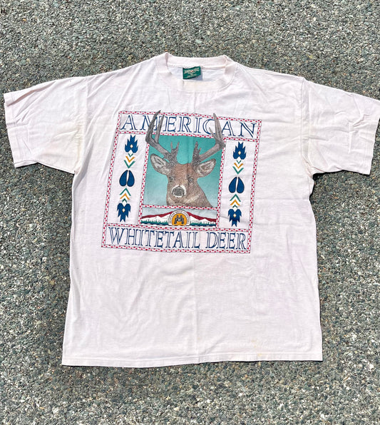 Vintage American Eagle Whitetail Deer Retro 90's Outdoorsman Nature T Shirt Size XL