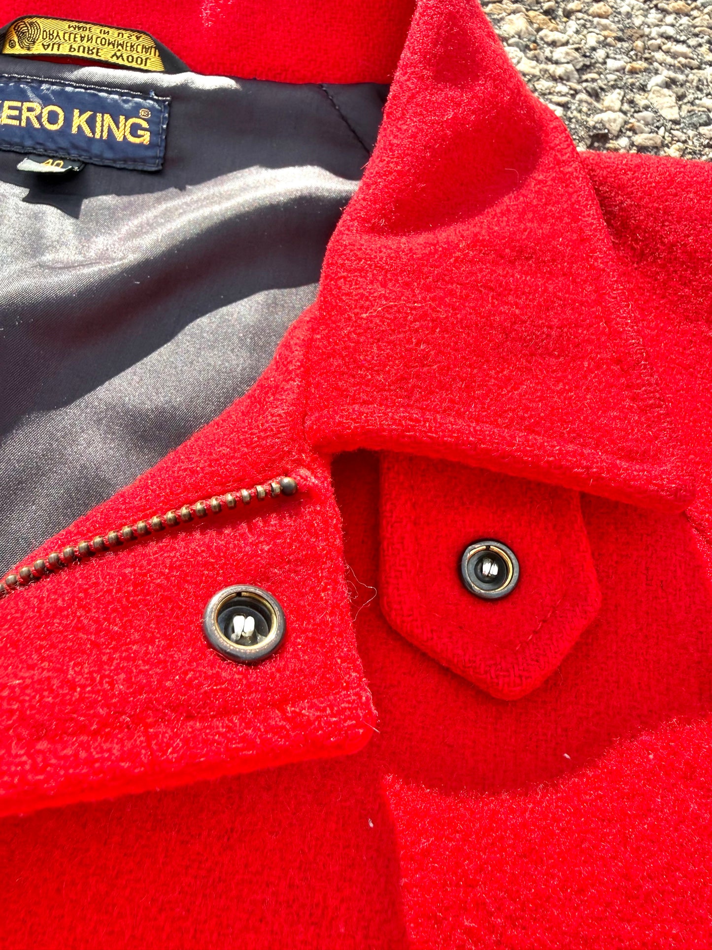 Vintage Zero King Mackinaw Ranger Red Retro 50's Wool Bomber Jacket Coat Size 40