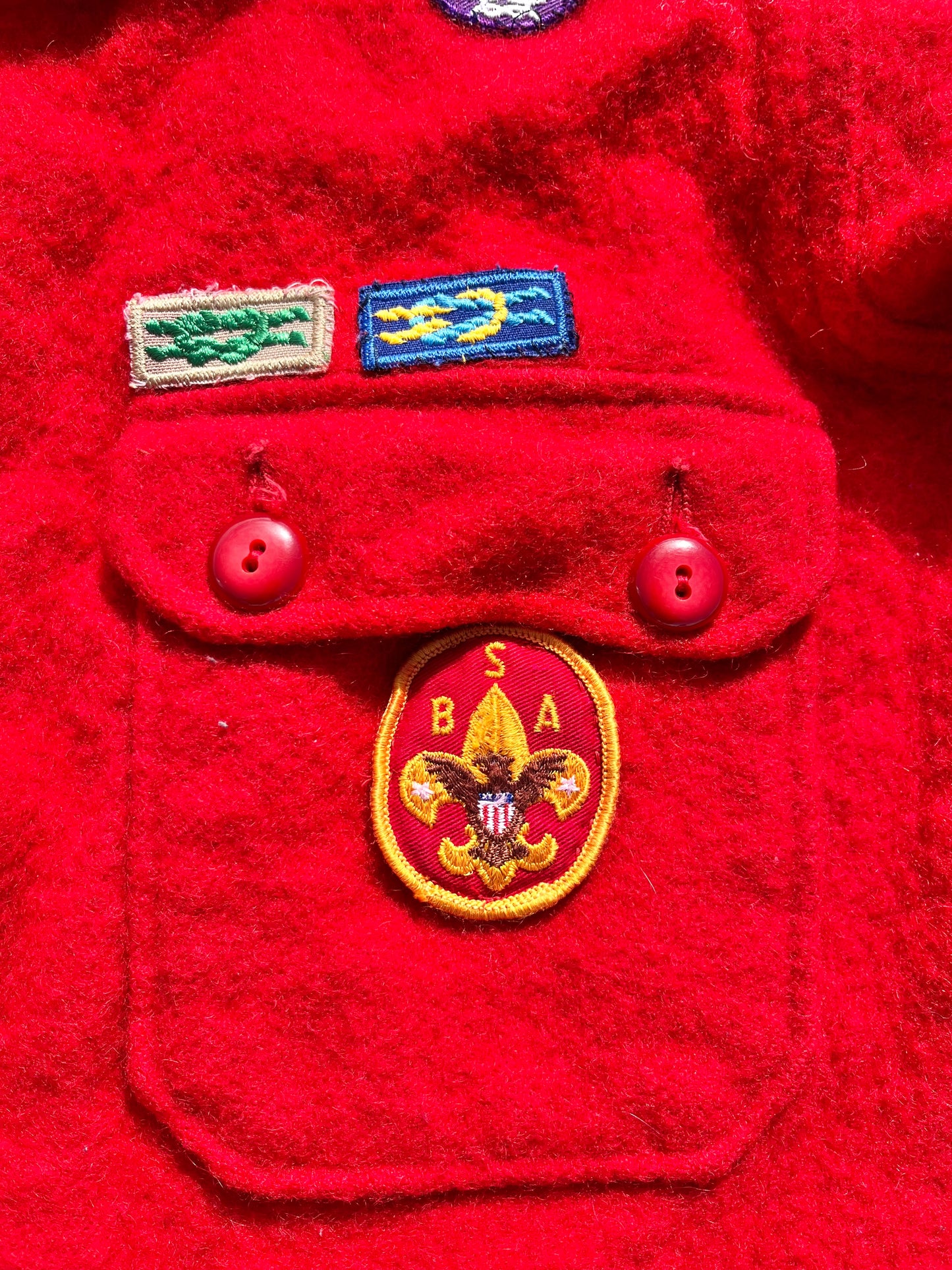 Vintage Boy Scouts of America Official 50's 60's Wool Shacket Jacket With Patches Size L Large New York