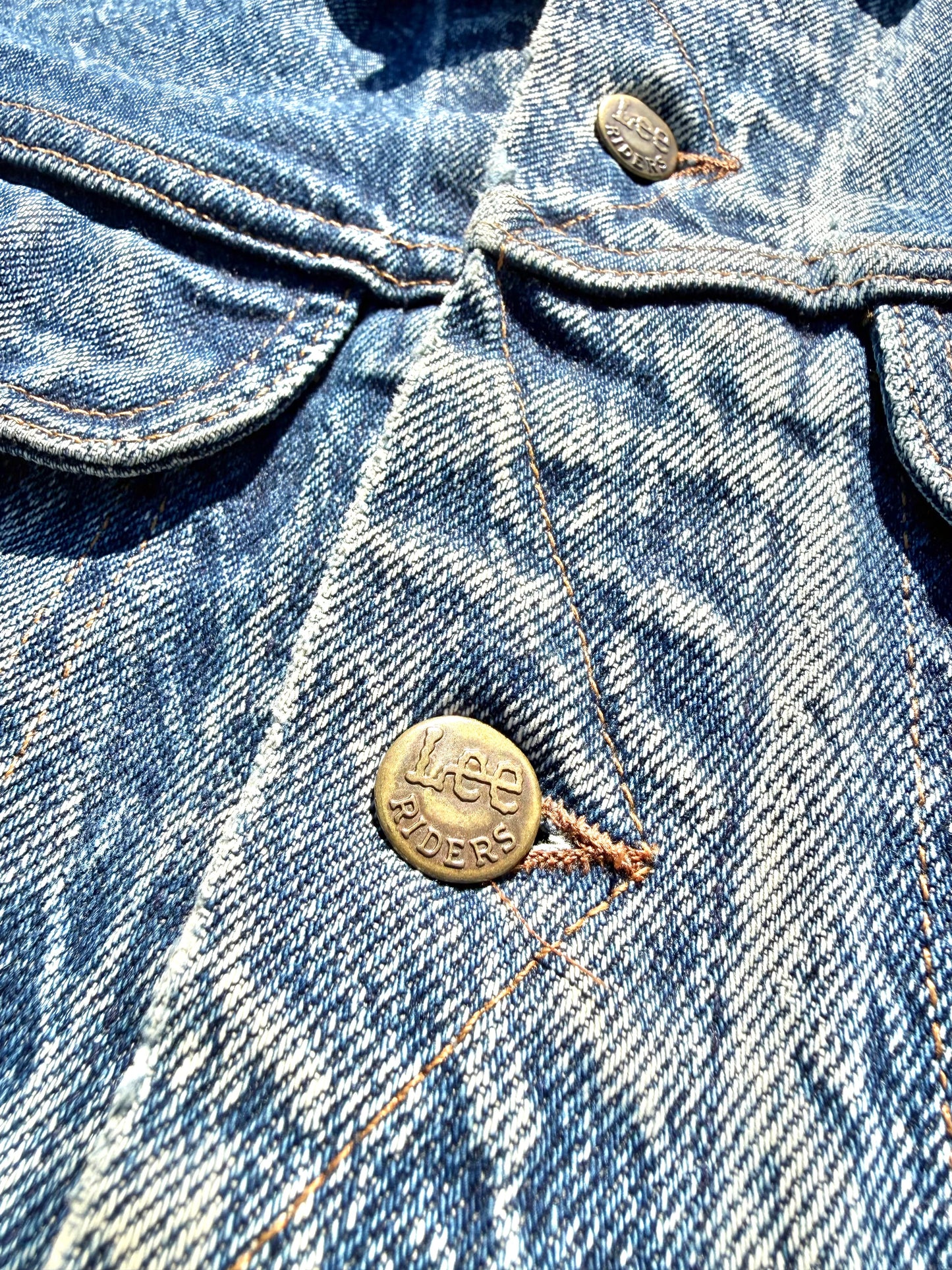 Vintage Iron Maiden Lee Riders 80's Blue Denim Jean Jacket Size L Large
