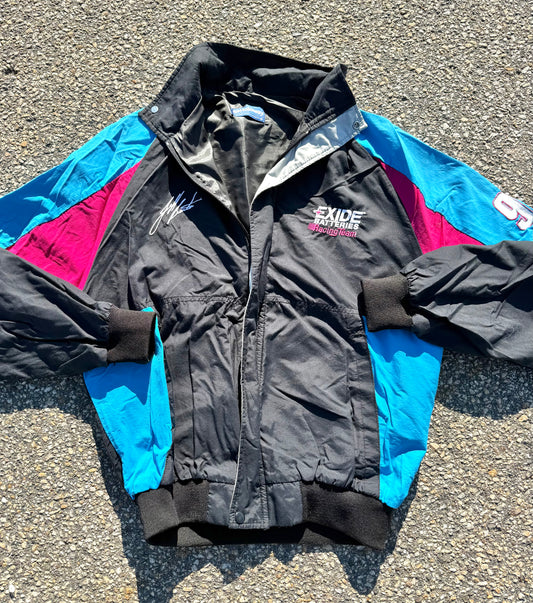 Vintage NASCAR Jeff Burton Racing 90's Retro Windbreaker Jacket Size M Medium