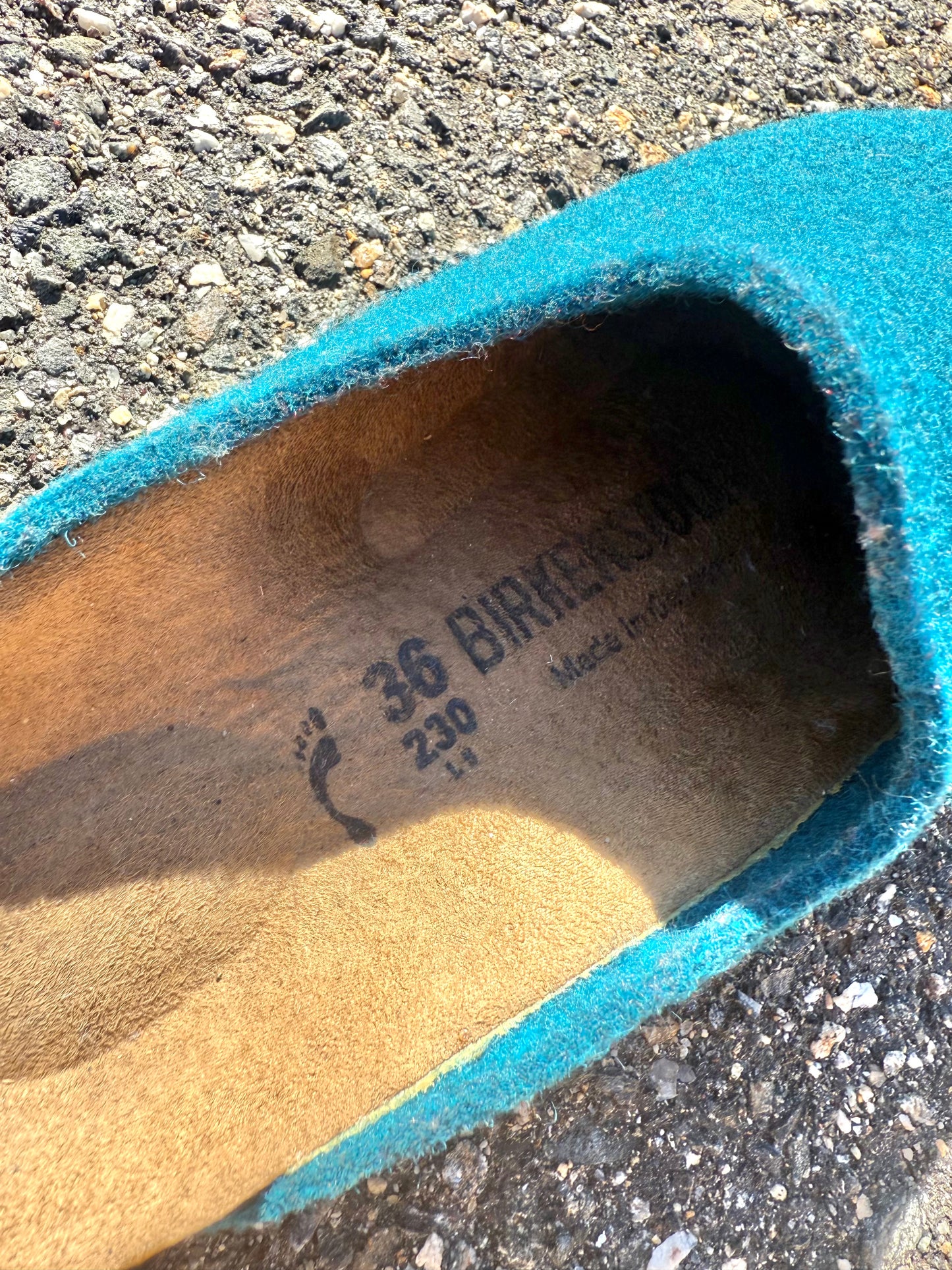 Birkenstock Women's Amsterdam Teal Blue Wool Slide Clogs Sandals Size 36 US 5