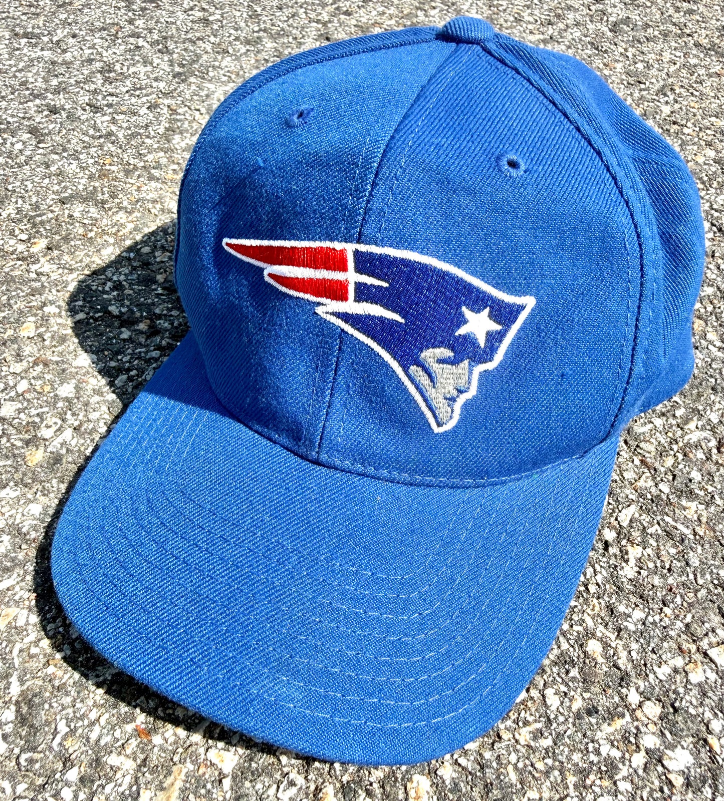 Vintage New England Patriots American Needle Wool 90's NFL Snapback Hat Blue