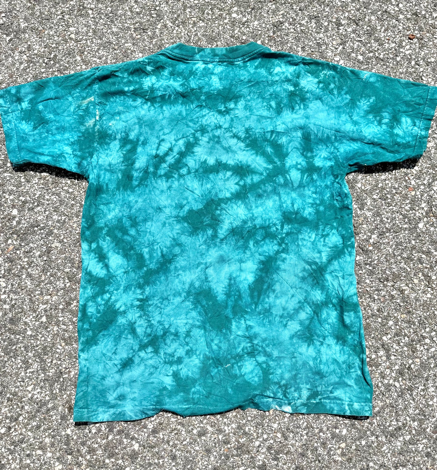 Vintage Habitat 90's Acid Tie Dye Dolphin Nature T Shirt Size M Medium 1997