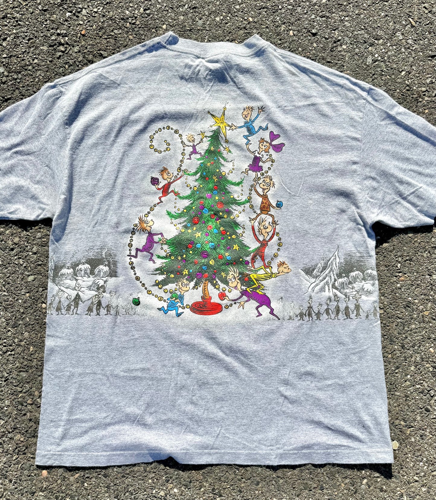 Vintage How the Grinch Stole Christmas Dr Seuss All Over Print 2001 T Shirt XL