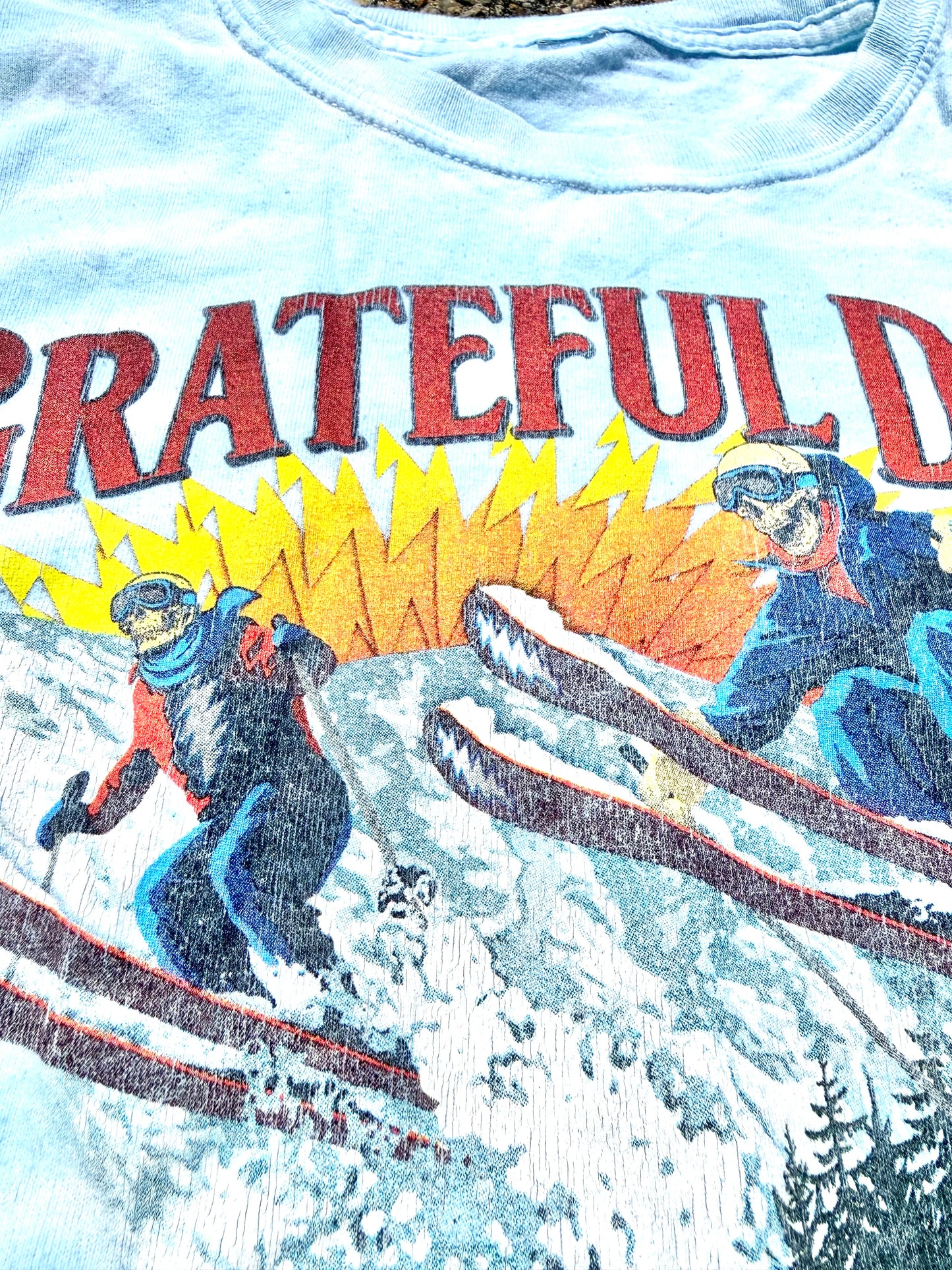 Vintage Grateful Dead Ski Skiing Tie Dye 90's Y2KTour Band T Shirt Size XL