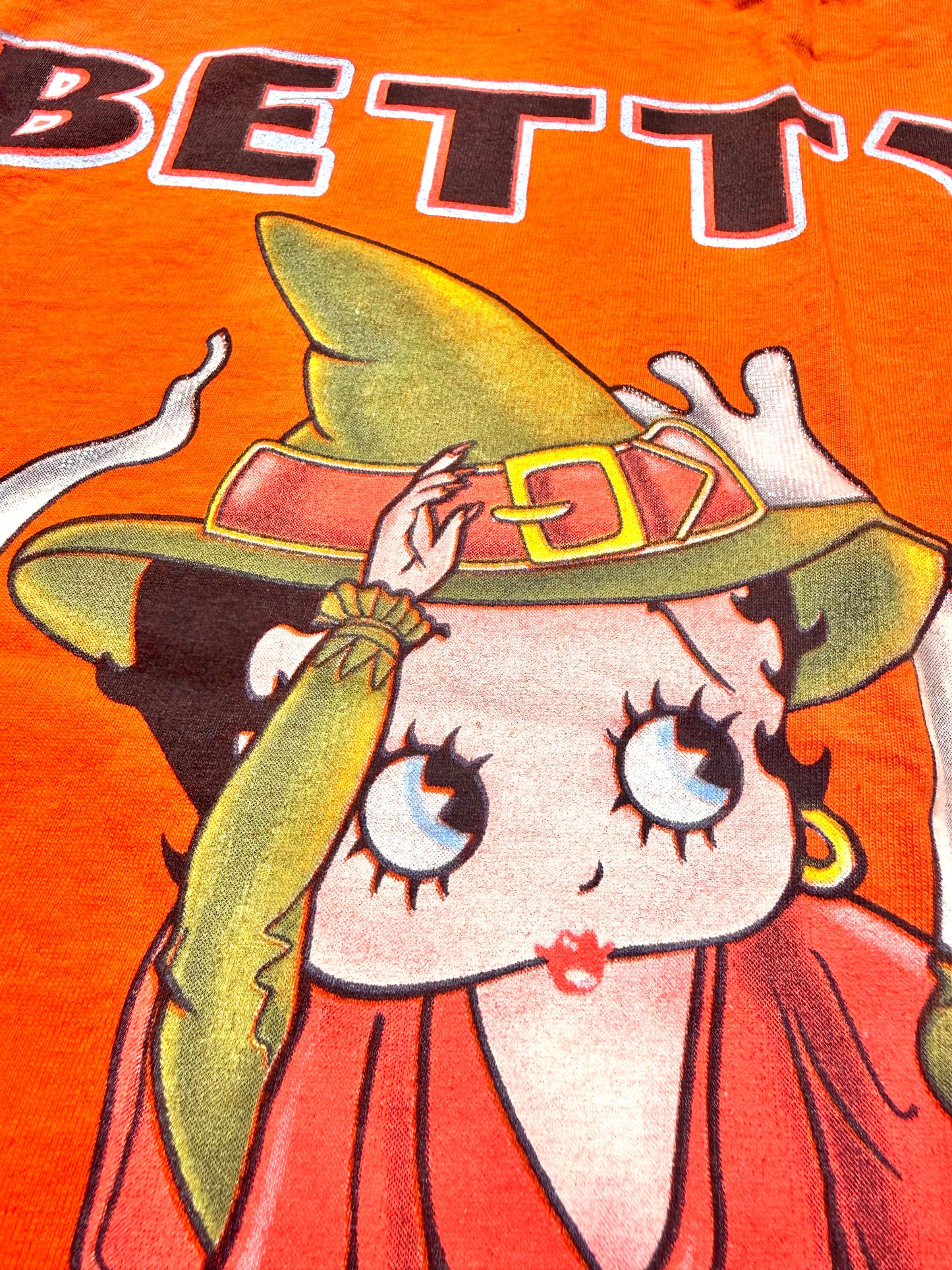 Vintage Betty Boop Spooky Halloween Witch Cartoon Retro 90's T Shirt Large 2000