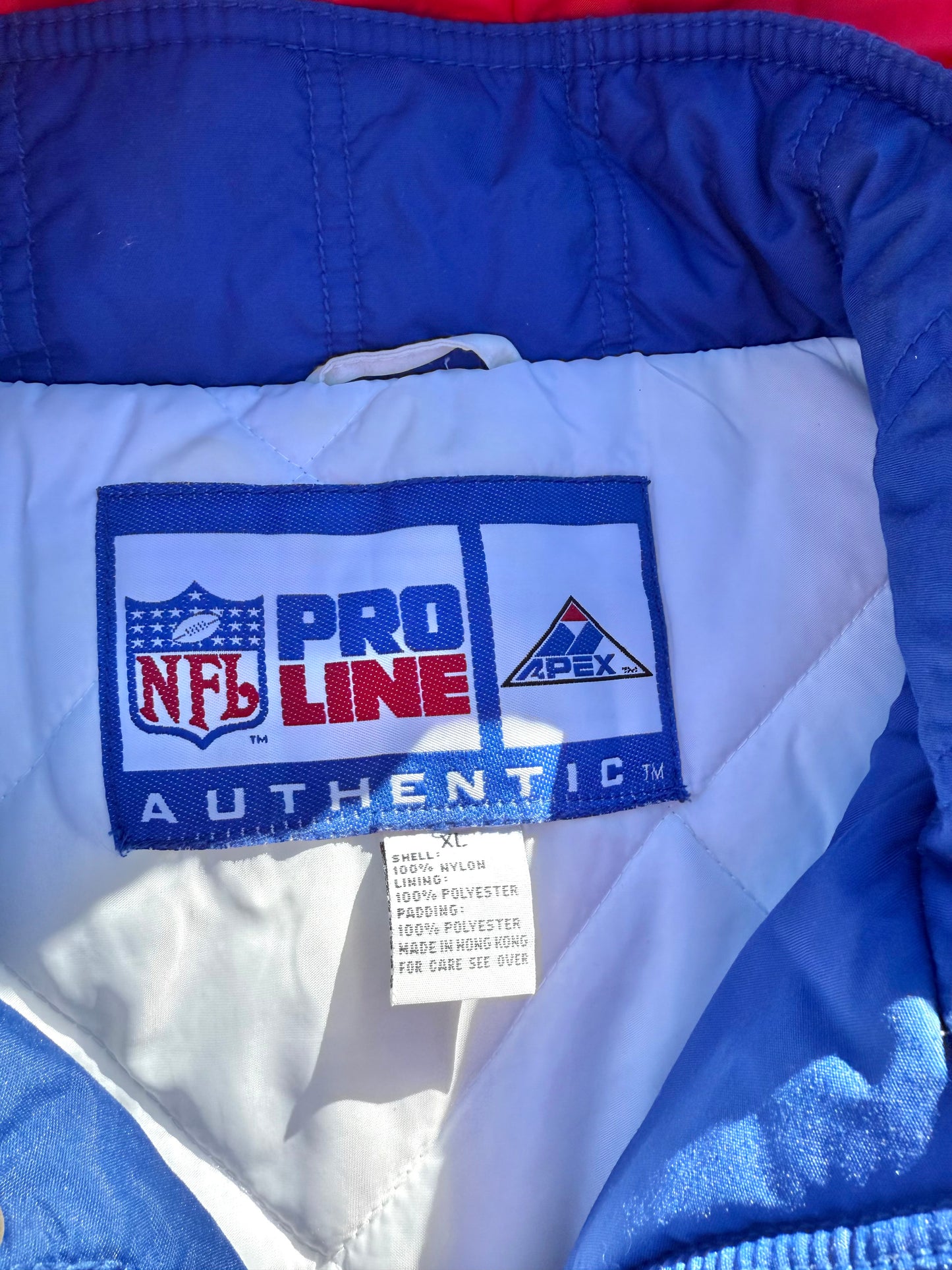 Vintage Apex One New England Patriots 90's NFL Pro Line Full Zip Puffer Jacket XL