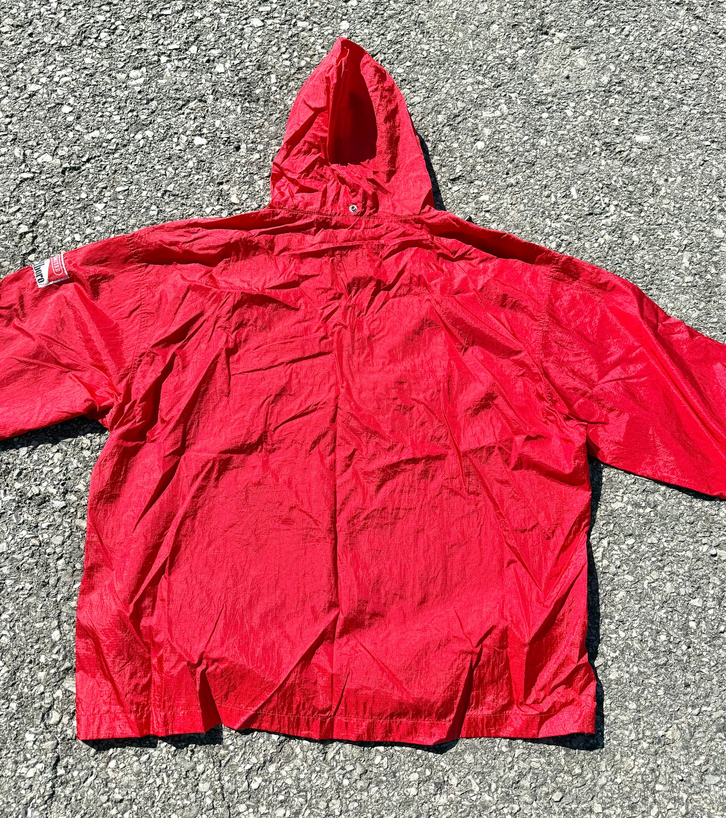 Vintage Marlboro Red Cigarettes 90's Packable Windbreaker Anorak Jacket 2XL