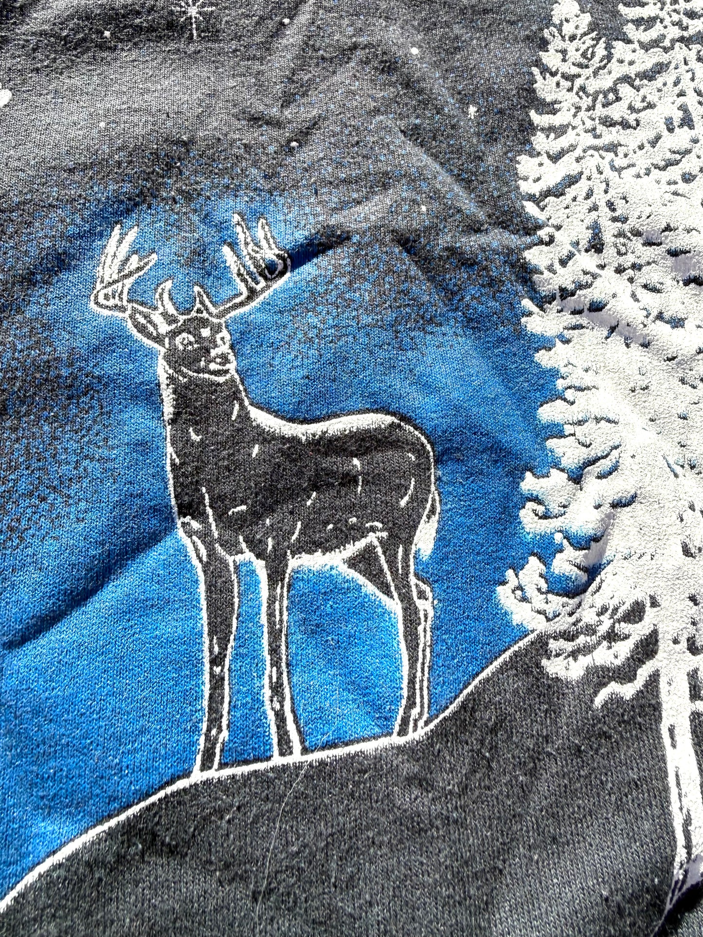 Vintage West Virginia Deer Nature T Shirt Screen Stars Single Stitch Size L Large