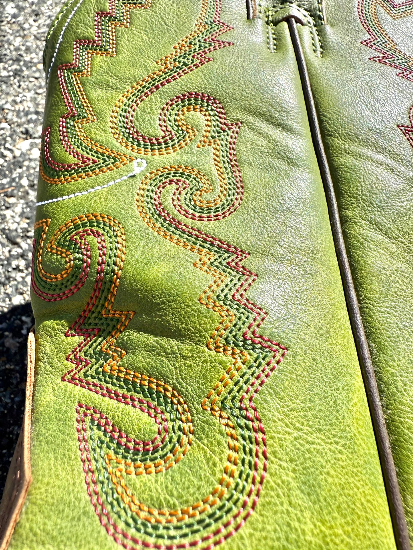 Justin Slip On Men's Leather Western Cowboy Ranch Boots Size US 12D Green