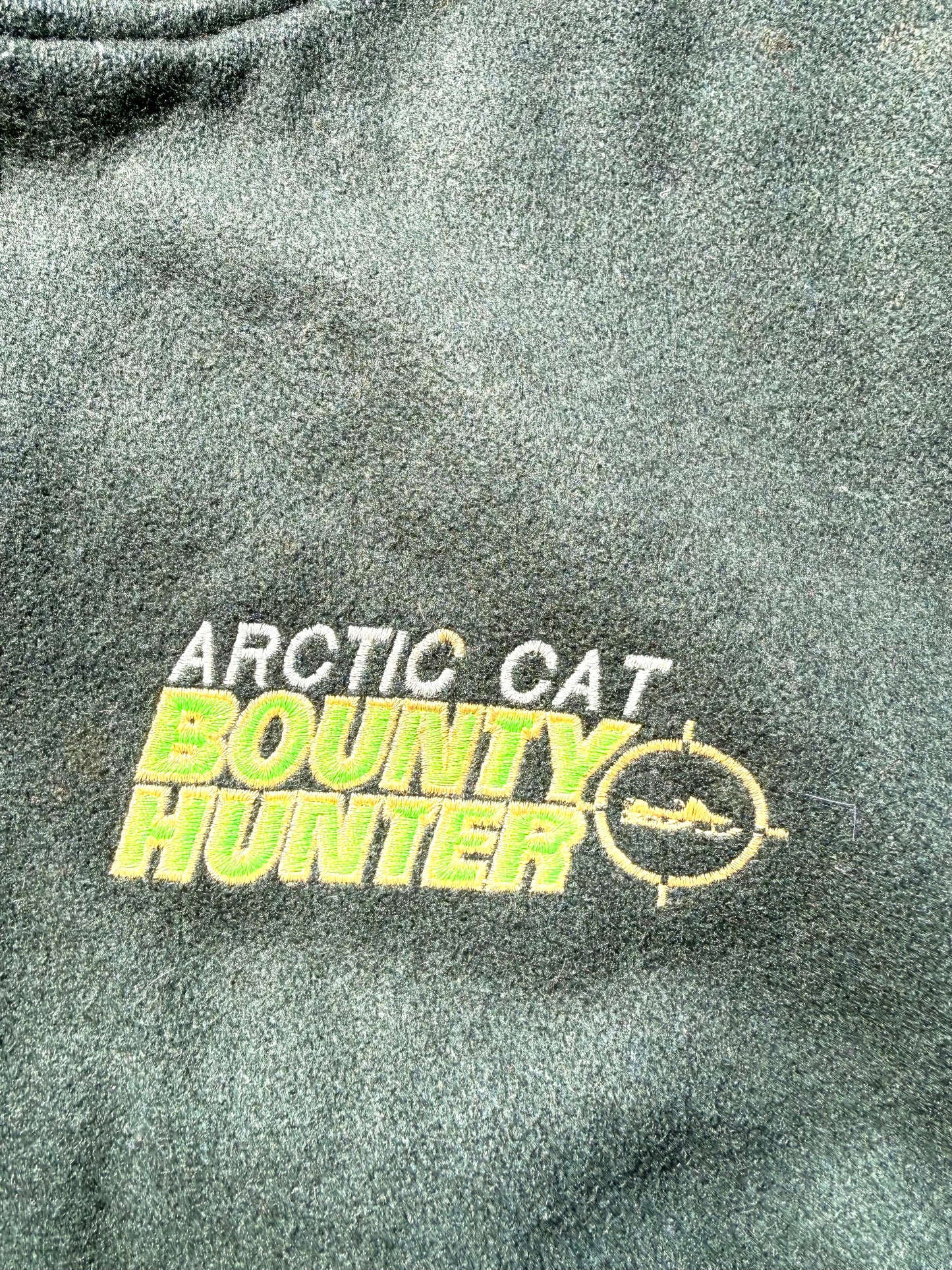Vintage Arctic Cat Bounty Hunter Leather and Wool Retro 90's Bomber Jacket Size L Large