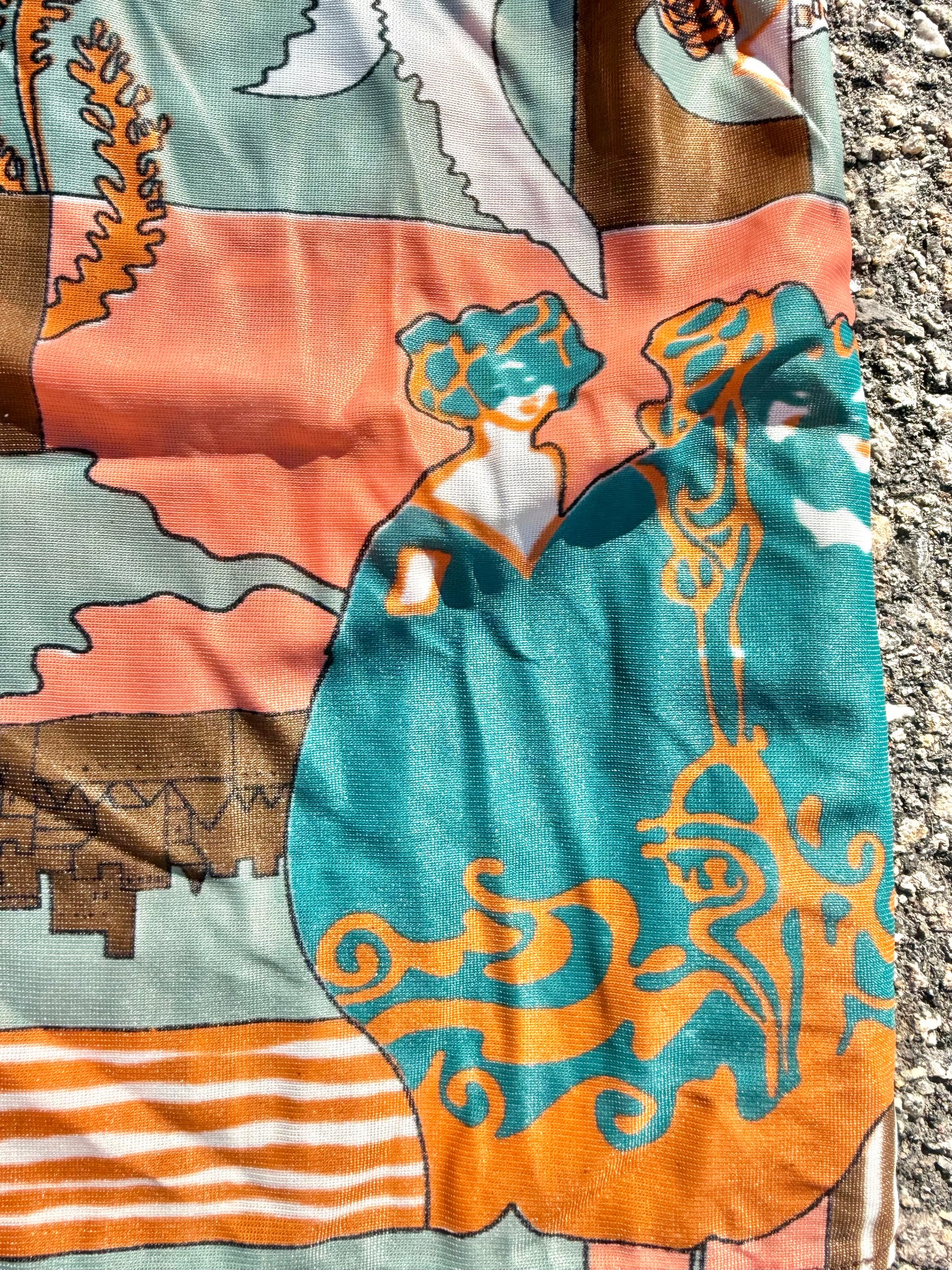 Vintage Anthony Blair All Over Print 70's Disco Retro Camp Button Up Shirt Large 16-16 1/2