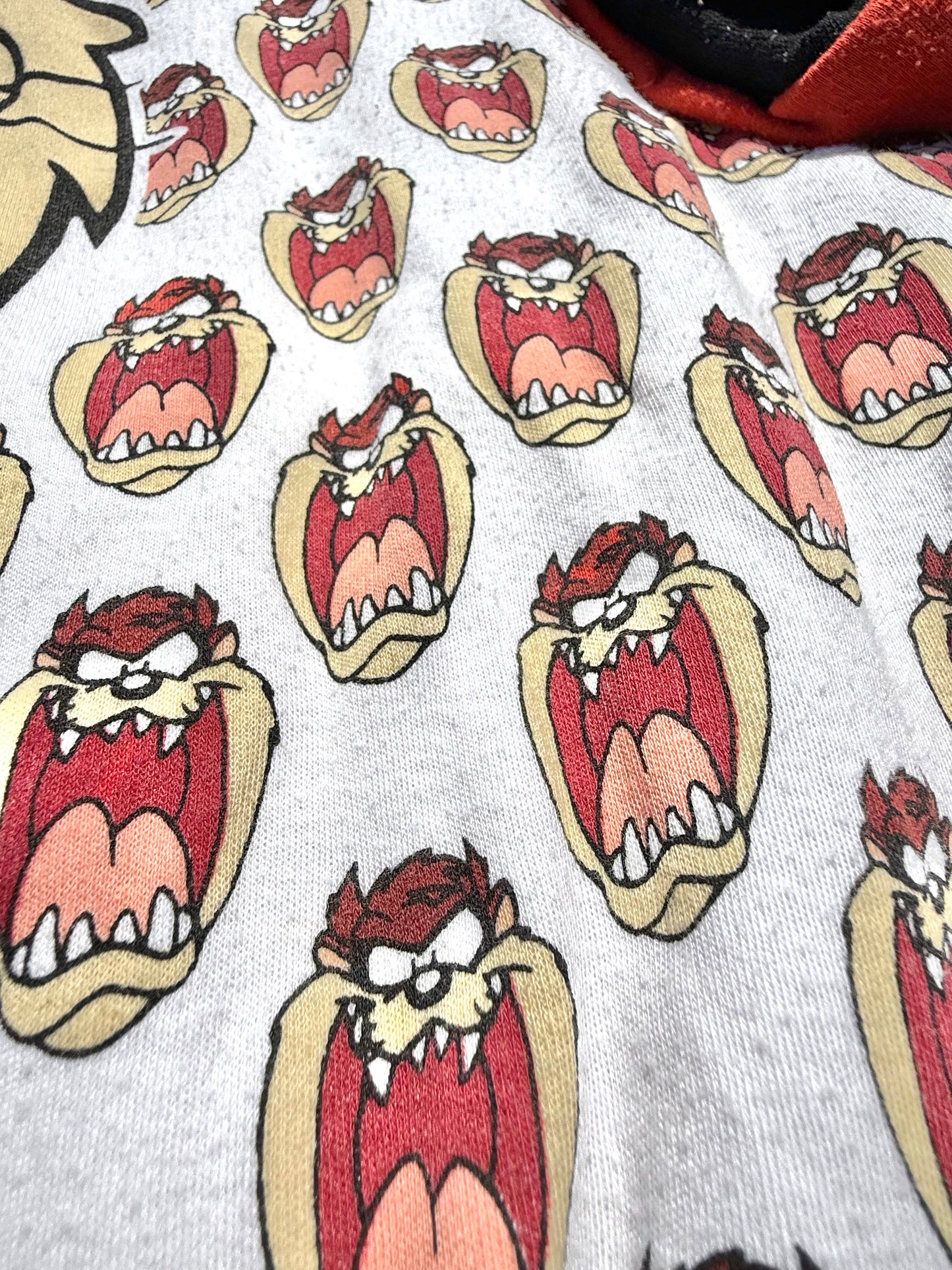 Vintage Taz Marvin The Martian Reversible Crazy 90's All Over Print Looney Tunes Sweatshirt Size M Medium 1993